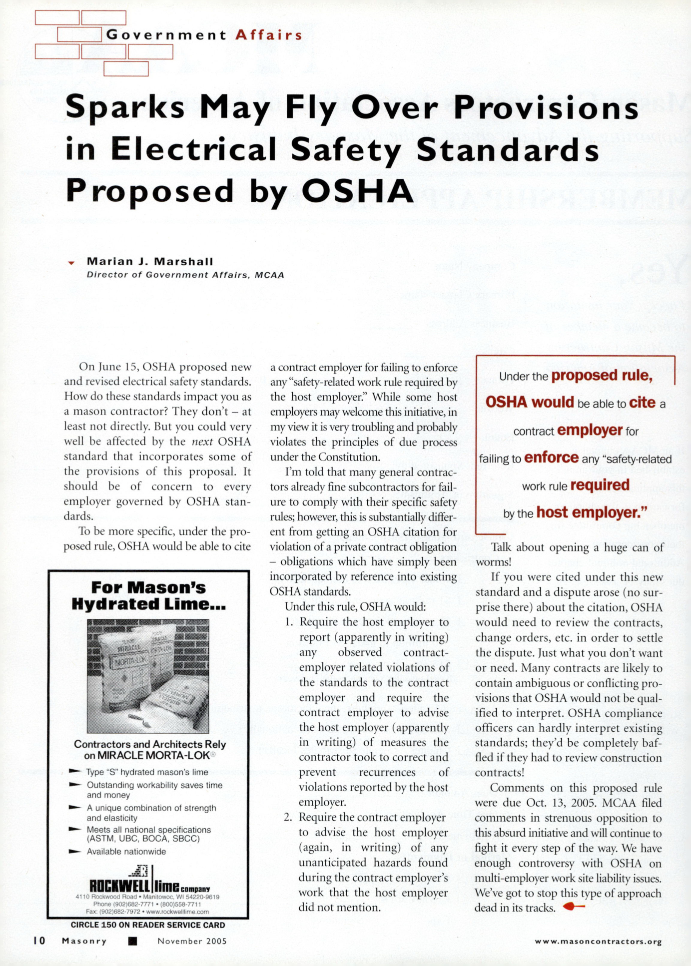 Masonry Magazine November 2005 Page. 12