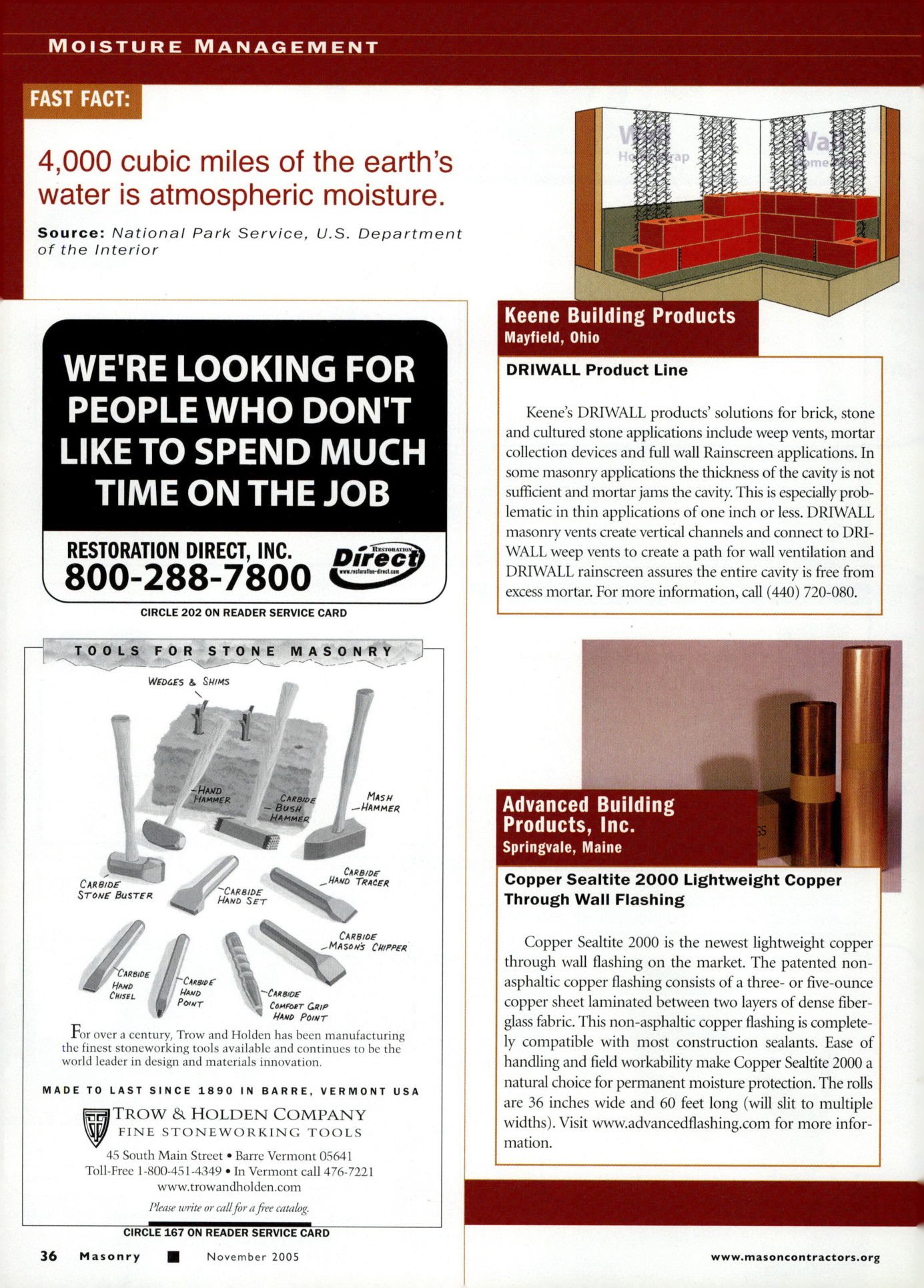 Masonry Magazine November 2005 Page. 38