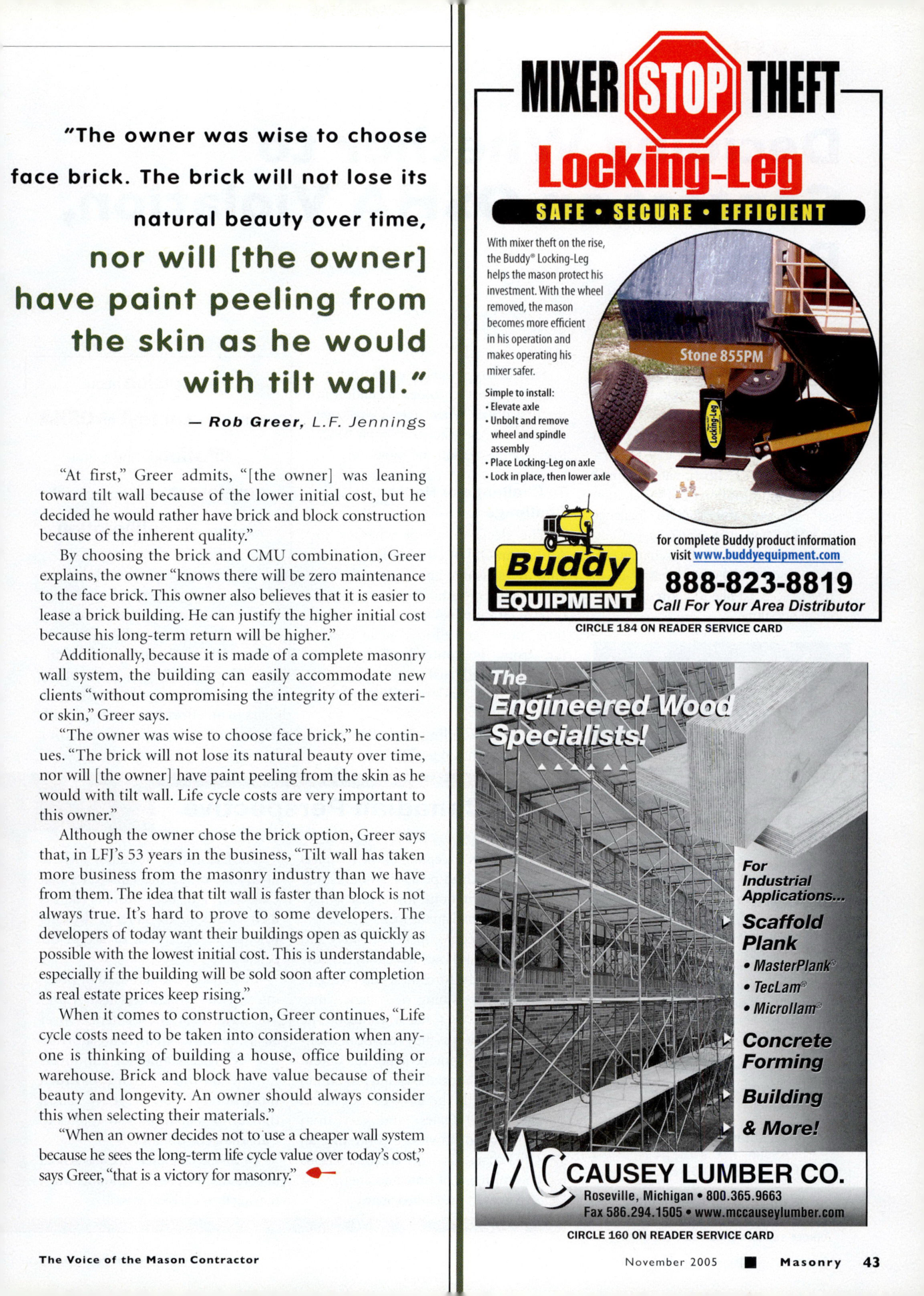 Masonry Magazine November 2005 Page. 45