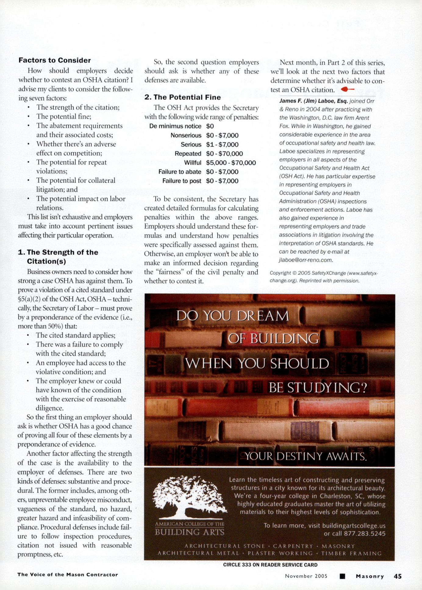 Masonry Magazine November 2005 Page. 47