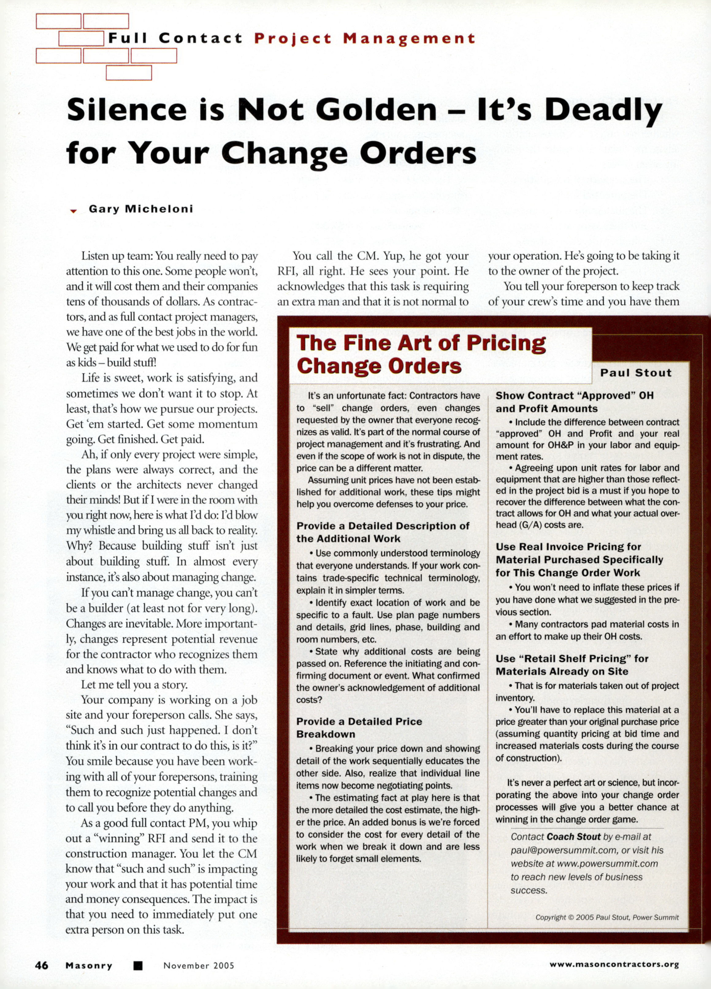 Masonry Magazine November 2005 Page. 48