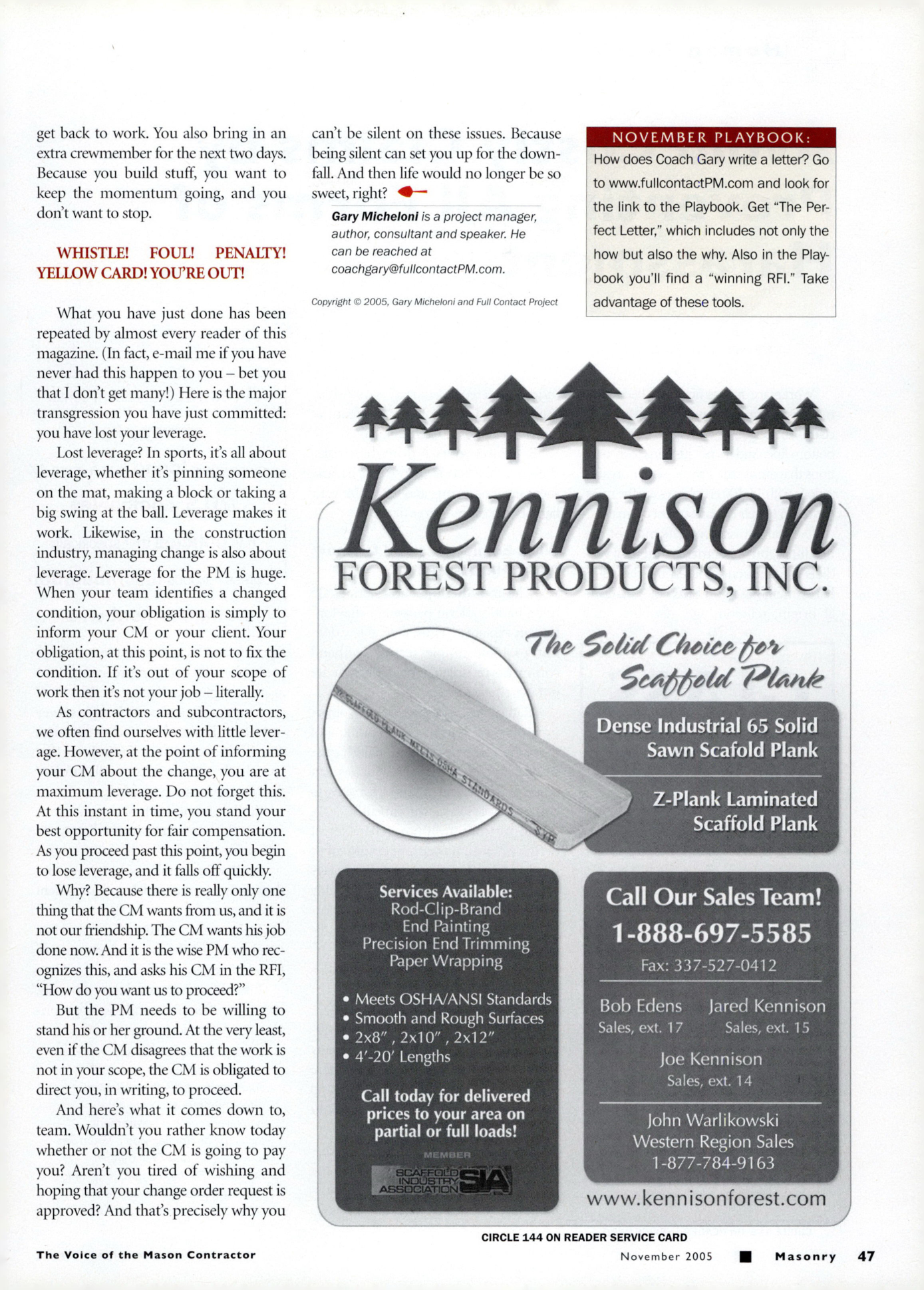 Masonry Magazine November 2005 Page. 49