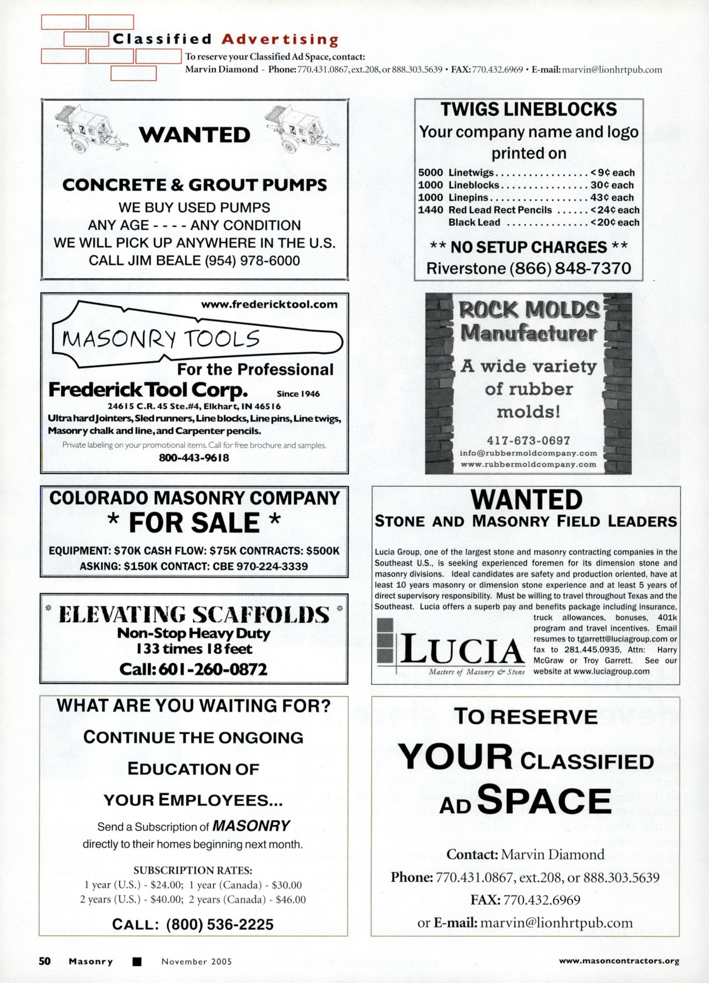 Masonry Magazine November 2005 Page. 52