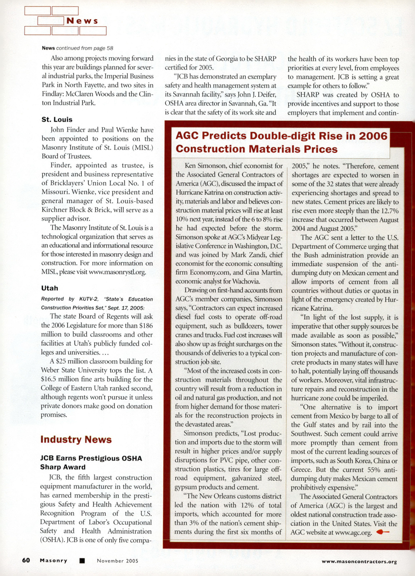 Masonry Magazine November 2005 Page. 62