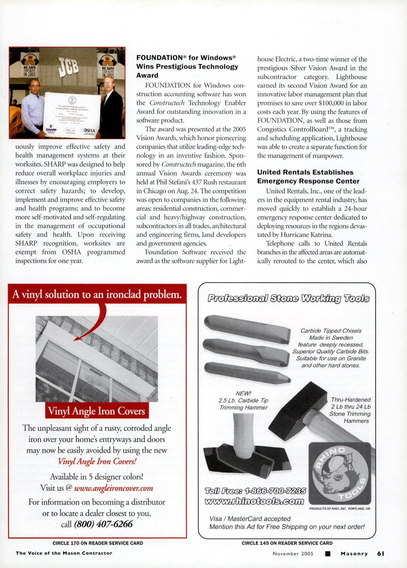 Masonry Magazine November 2005 Page. 63