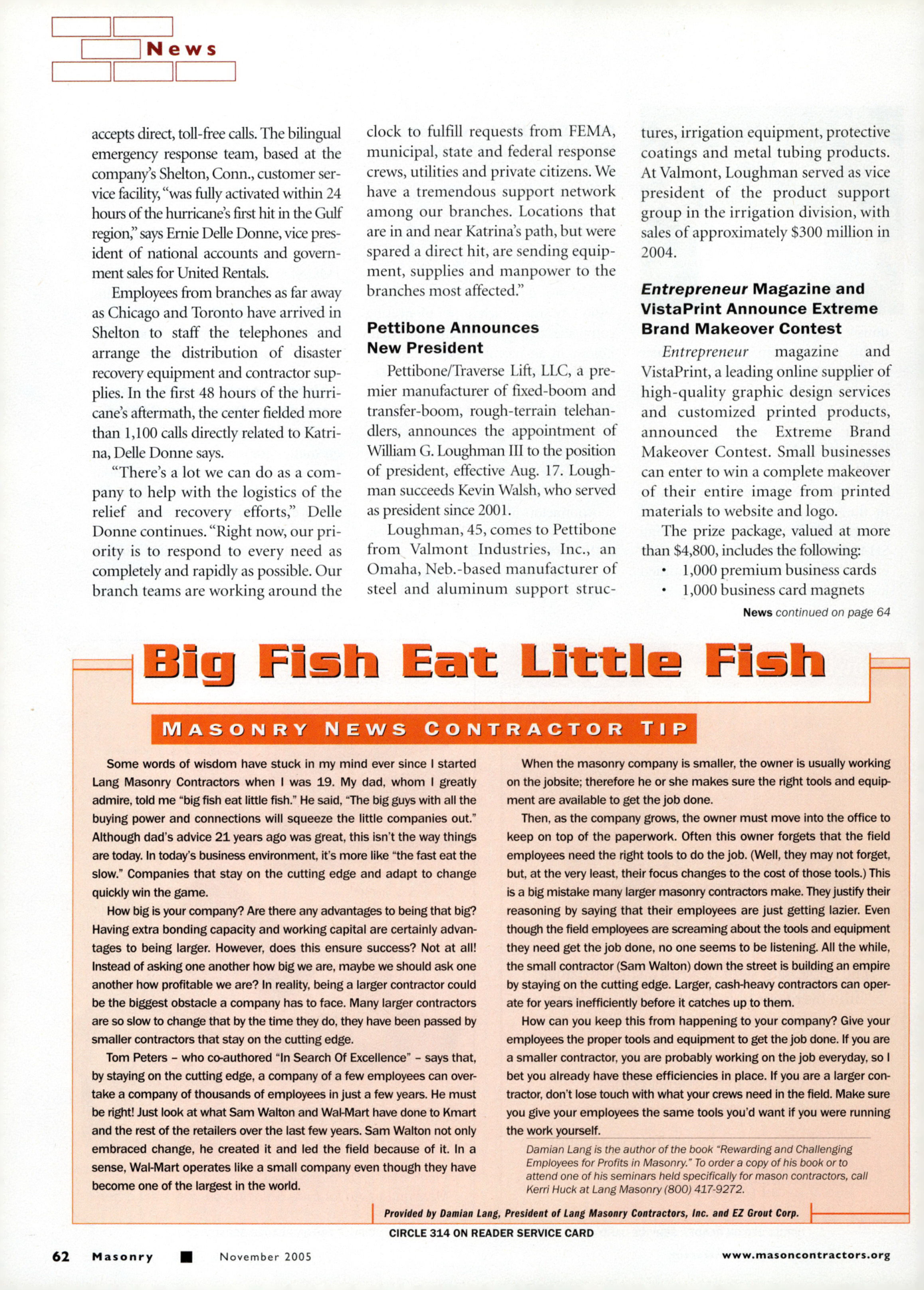 Masonry Magazine November 2005 Page. 64