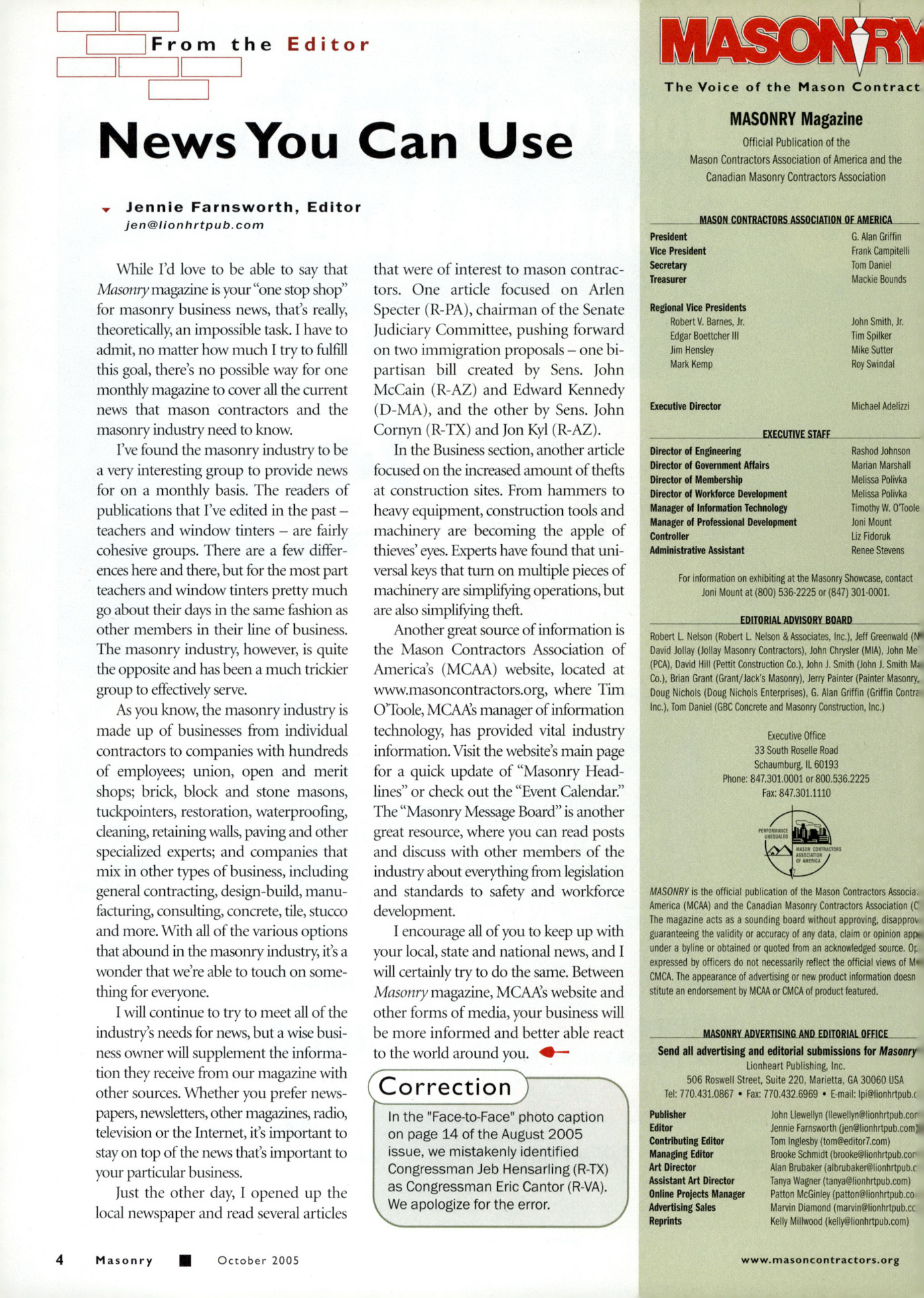 Masonry Magazine October 2005 Page. 6