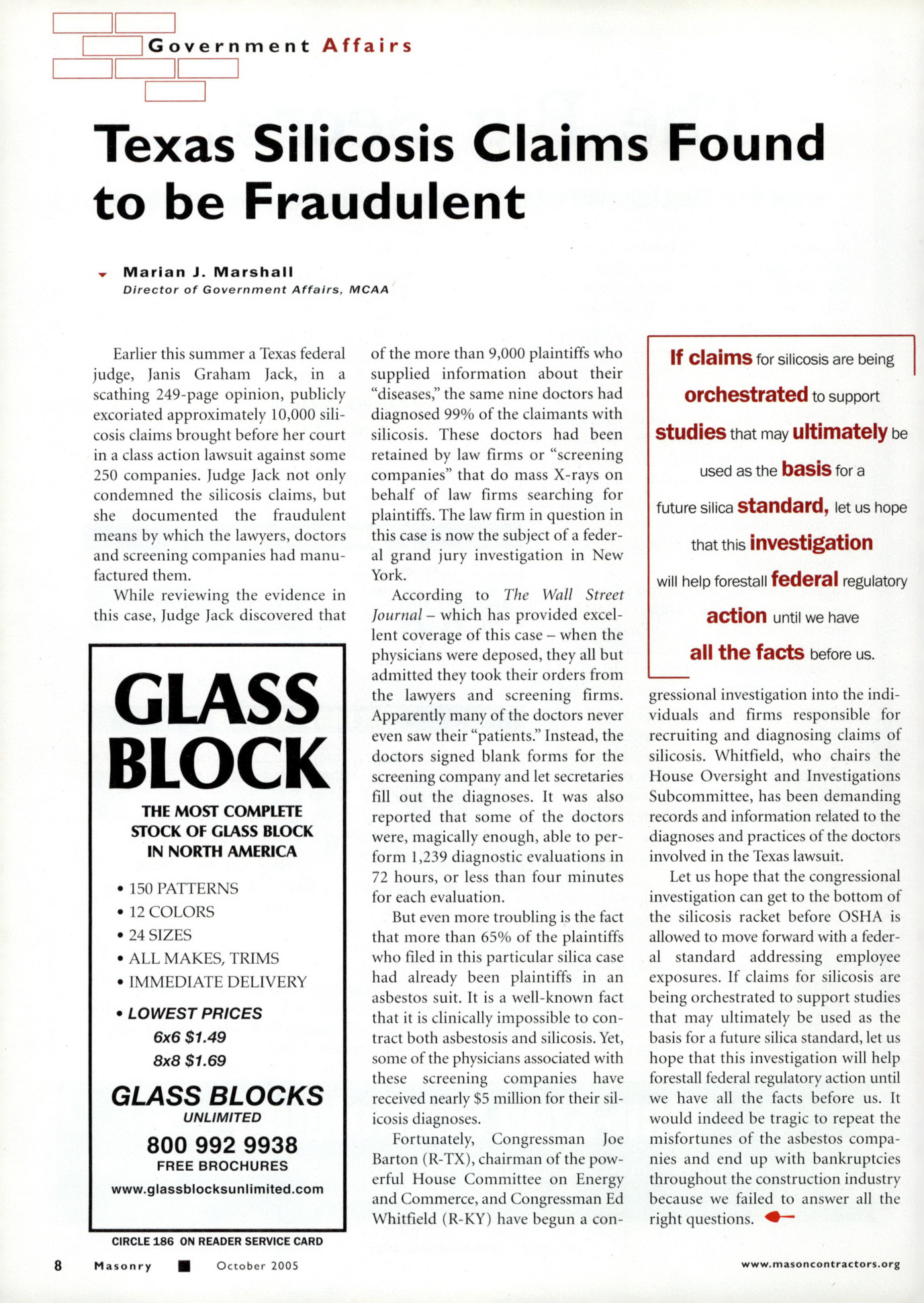 Masonry Magazine October 2005 Page. 10