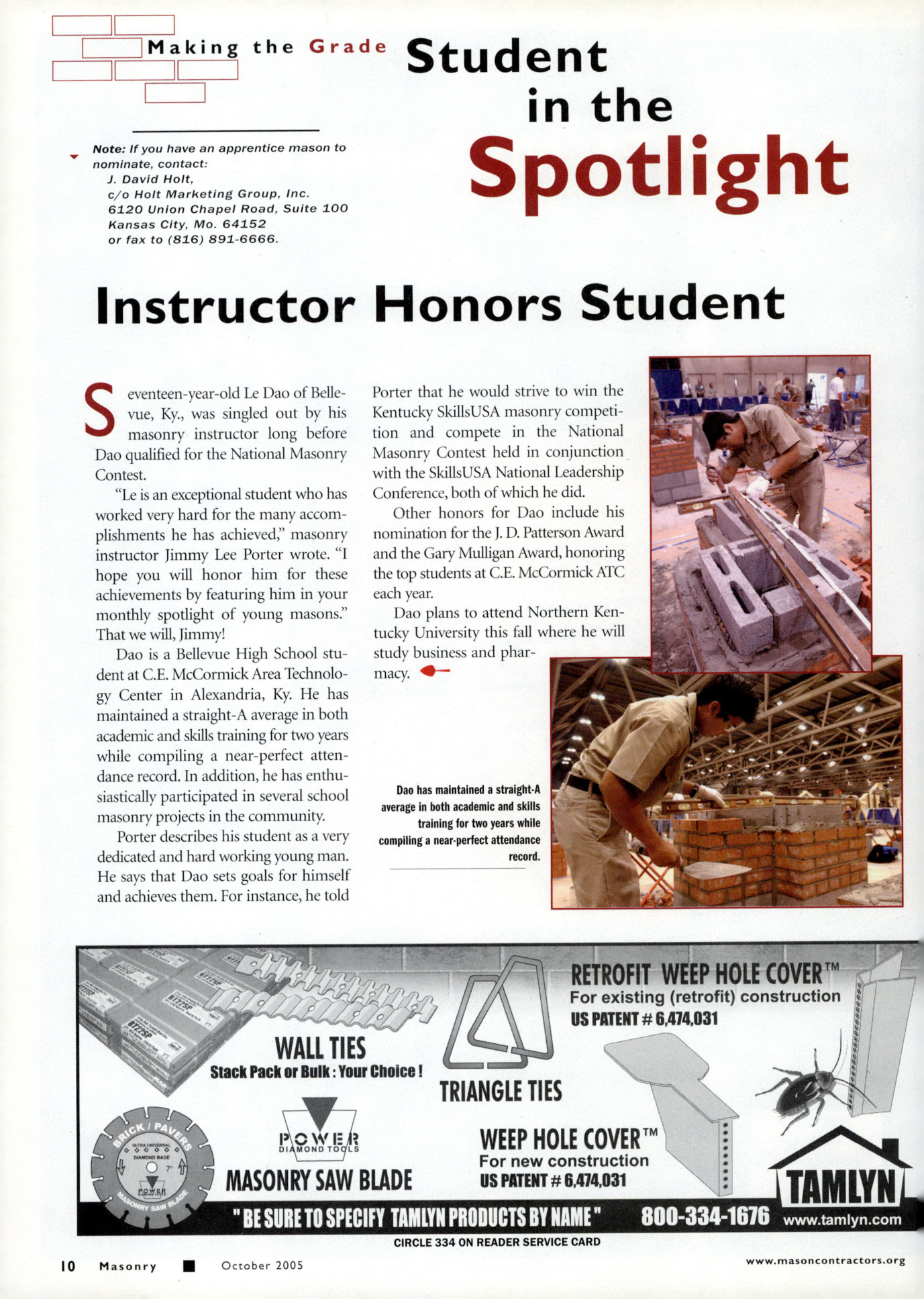 Masonry Magazine October 2005 Page. 12