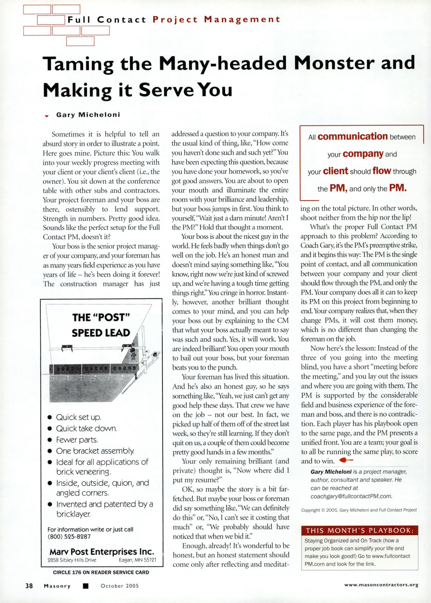 Masonry Magazine October 2005 Page. 40
