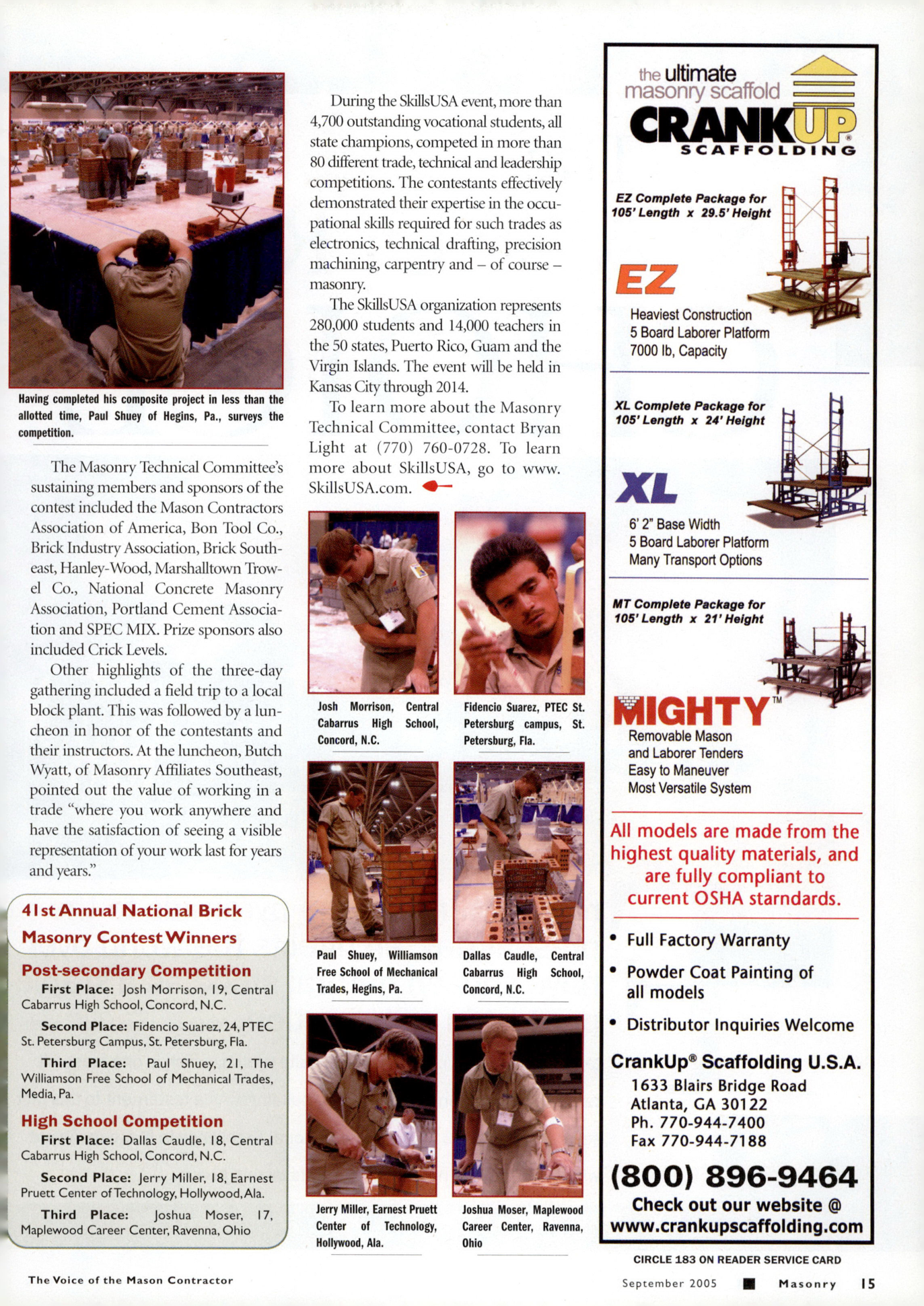Masonry Magazine September 2005 Page. 17