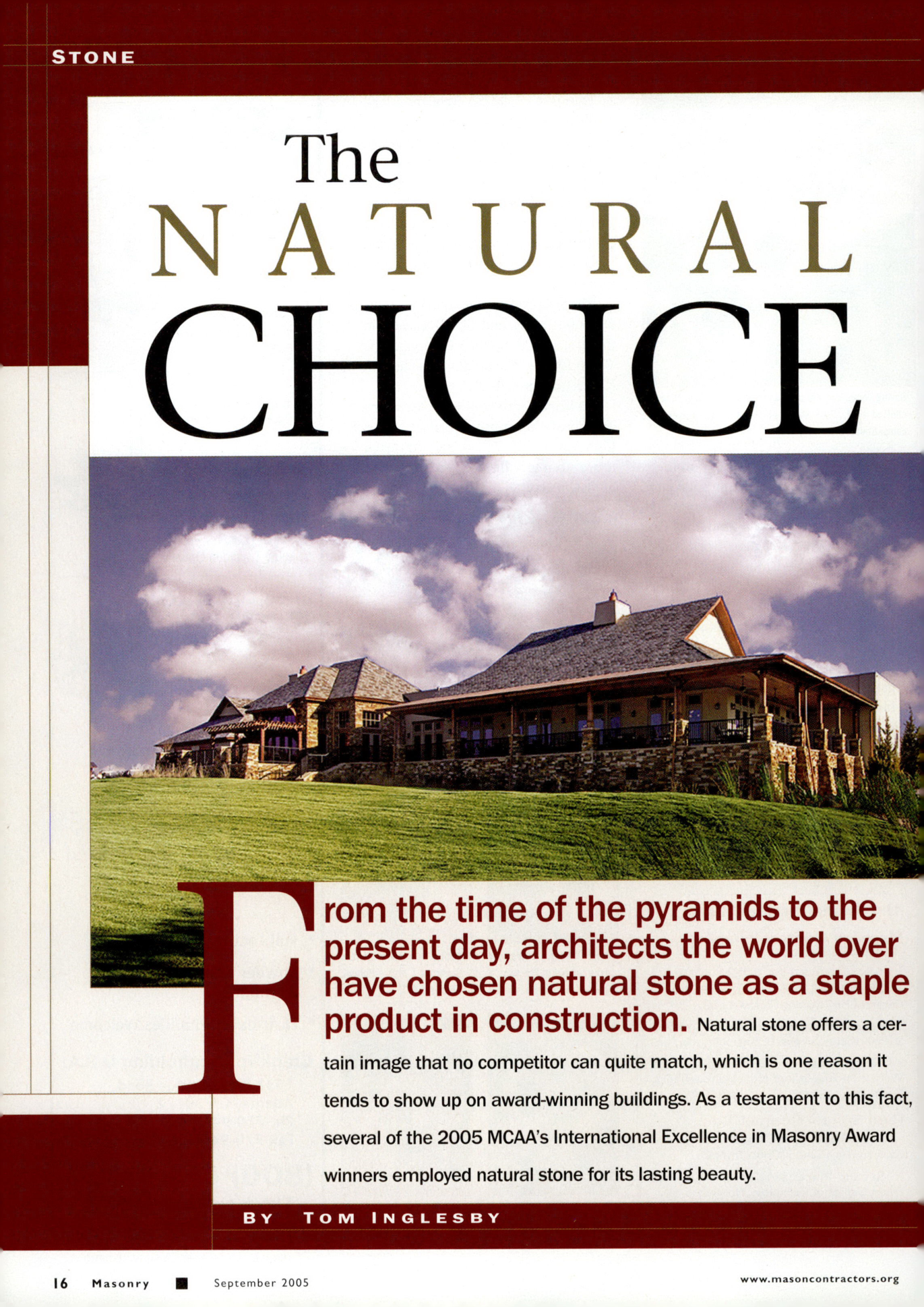 Masonry Magazine September 2005 Page. 18