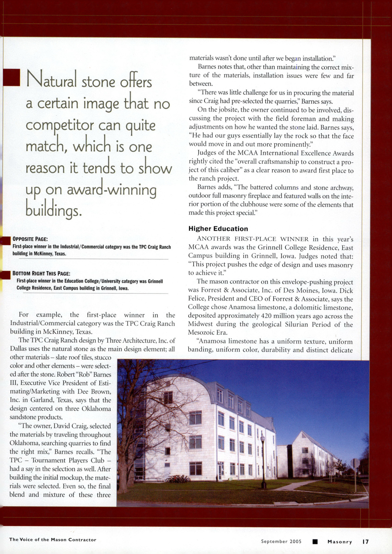Masonry Magazine September 2005 Page. 19