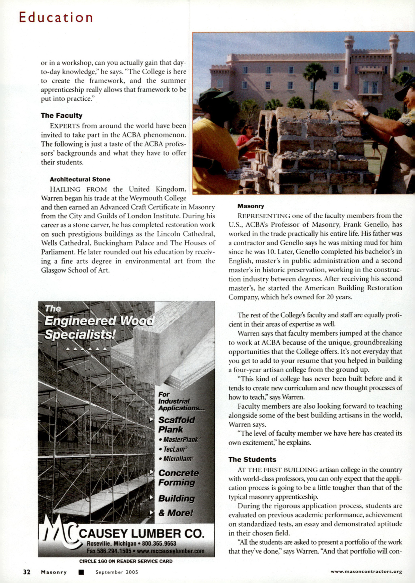 Masonry Magazine September 2005 Page. 34
