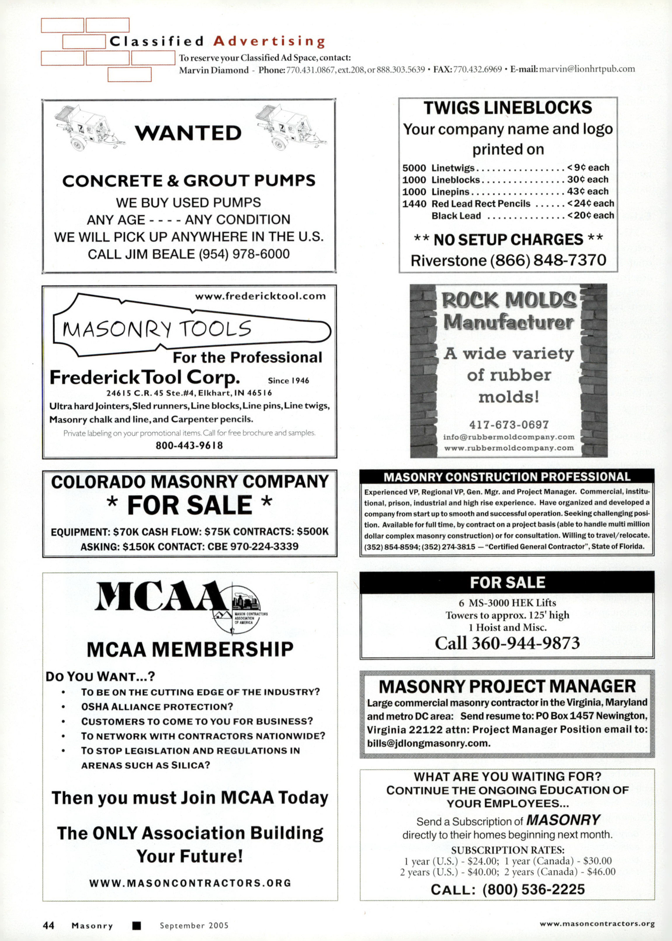 Masonry Magazine September 2005 Page. 46