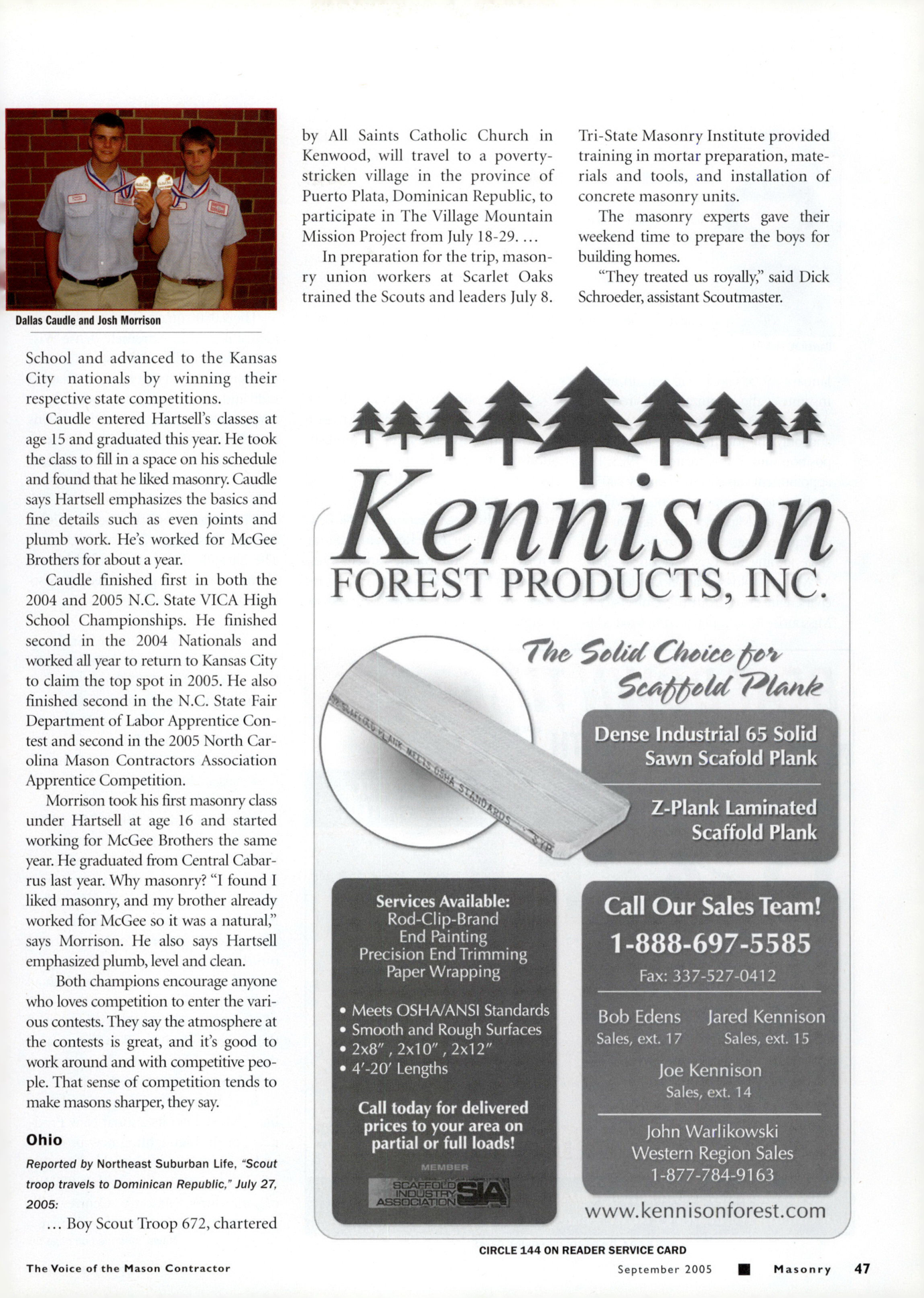Masonry Magazine September 2005 Page. 49