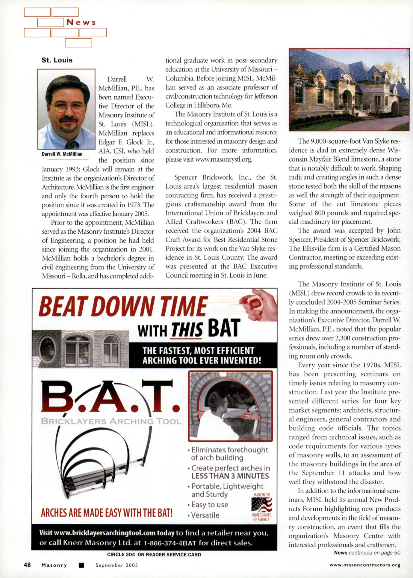 Masonry Magazine September 2005 Page. 50
