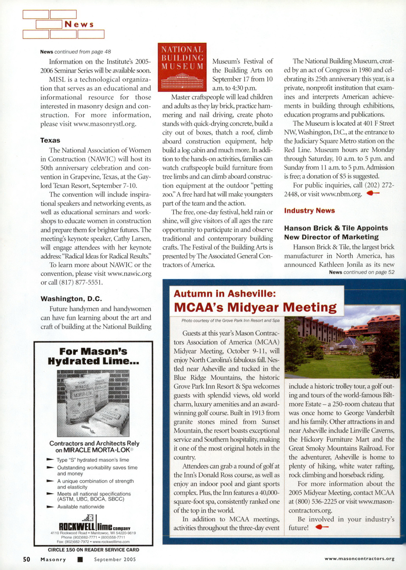 Masonry Magazine September 2005 Page. 52