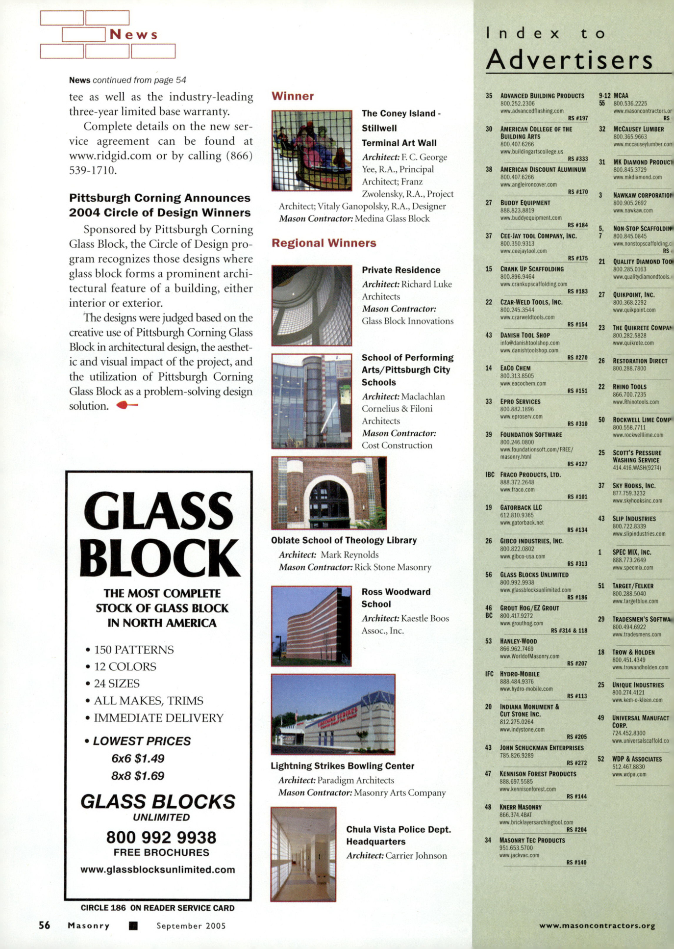 Masonry Magazine September 2005 Page. 58