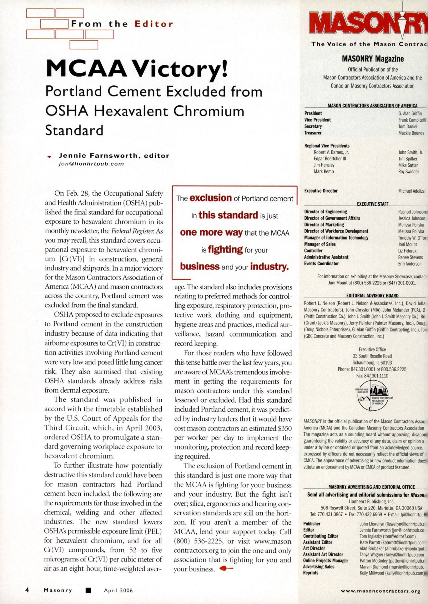 Masonry Magazine April 2006 Page. 6