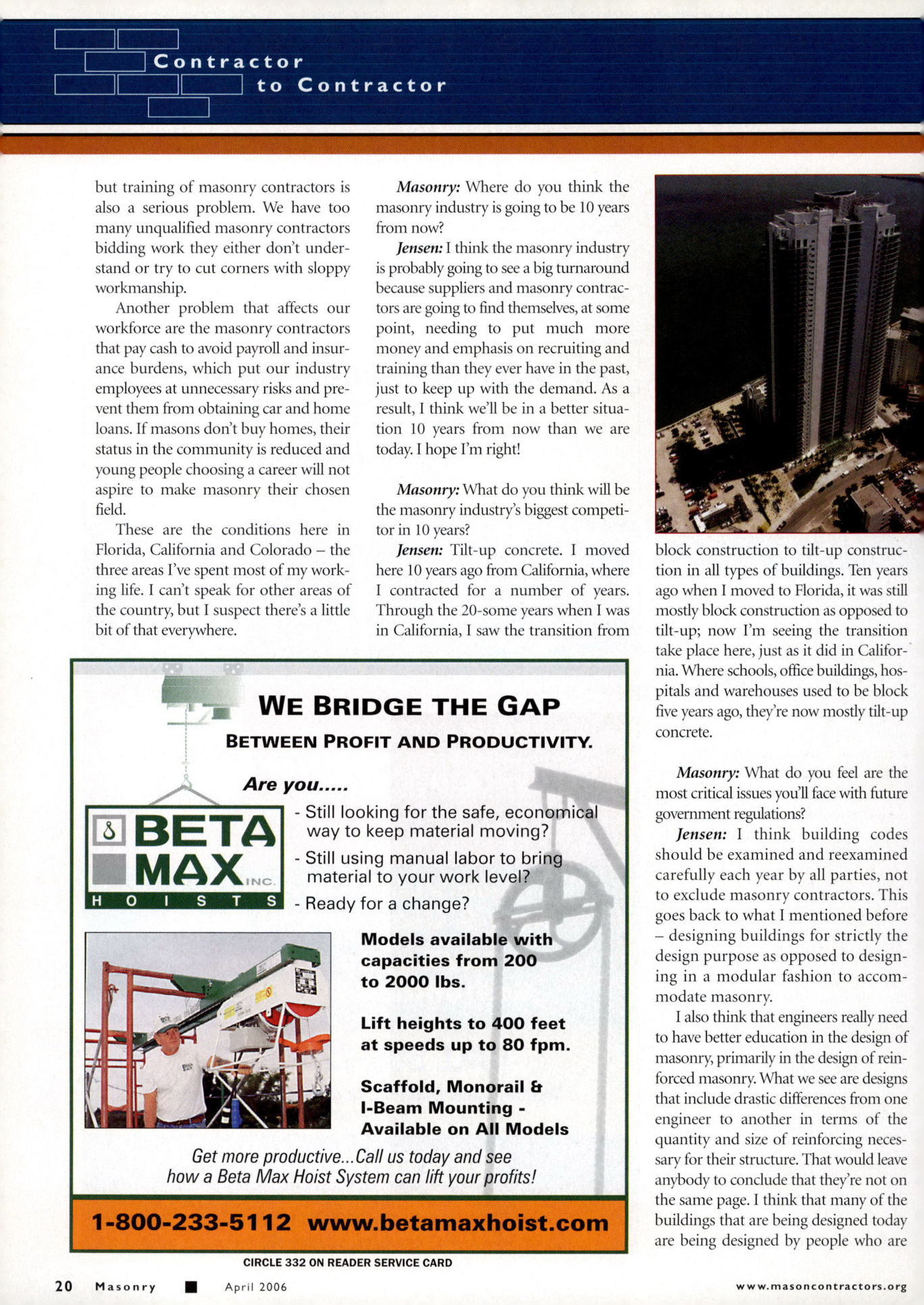 Masonry Magazine April 2006 Page. 22