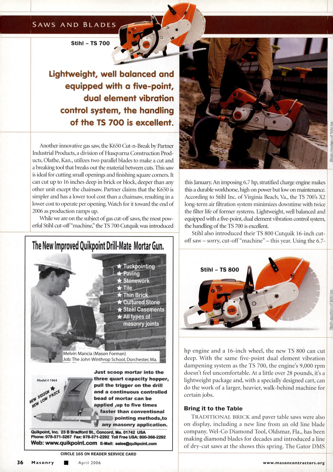 Masonry Magazine April 2006 Page. 38