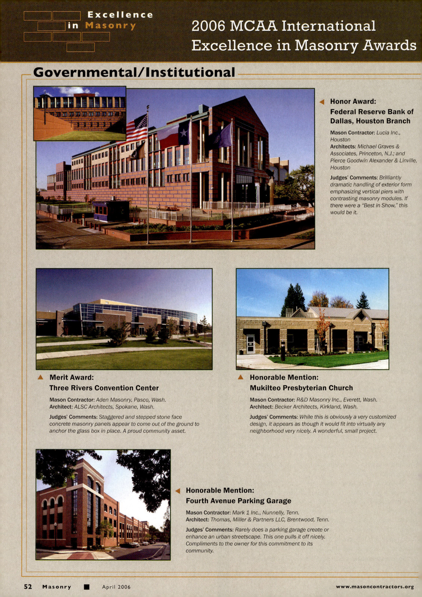 Masonry Magazine April 2006 Page. 54