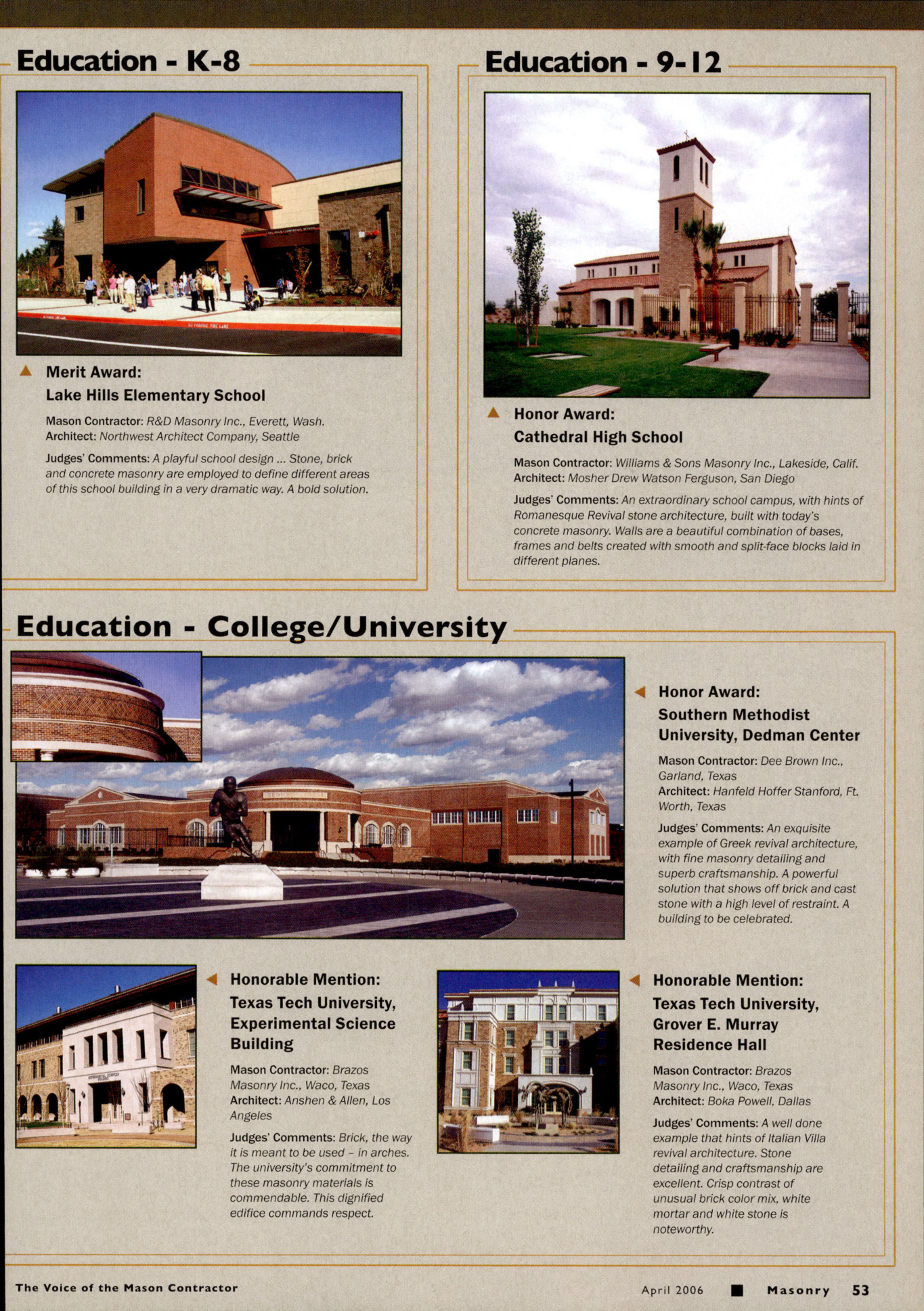 Masonry Magazine April 2006 Page. 55