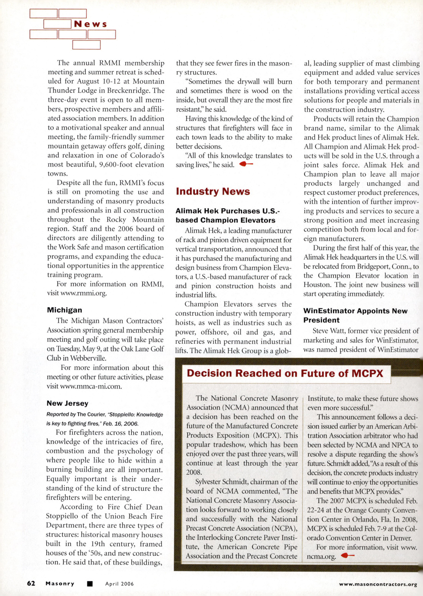 Masonry Magazine April 2006 Page. 64