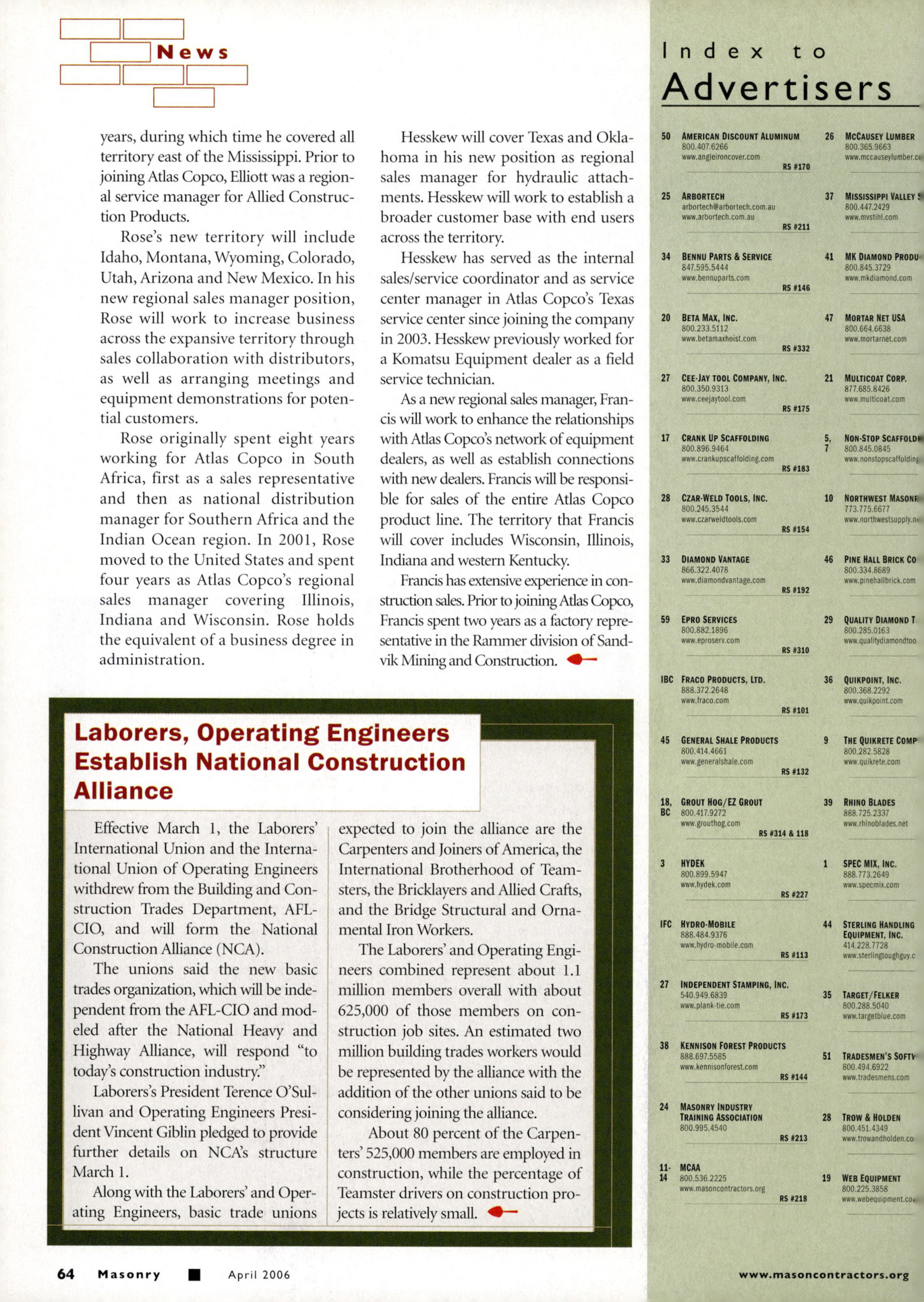 Masonry Magazine April 2006 Page. 66