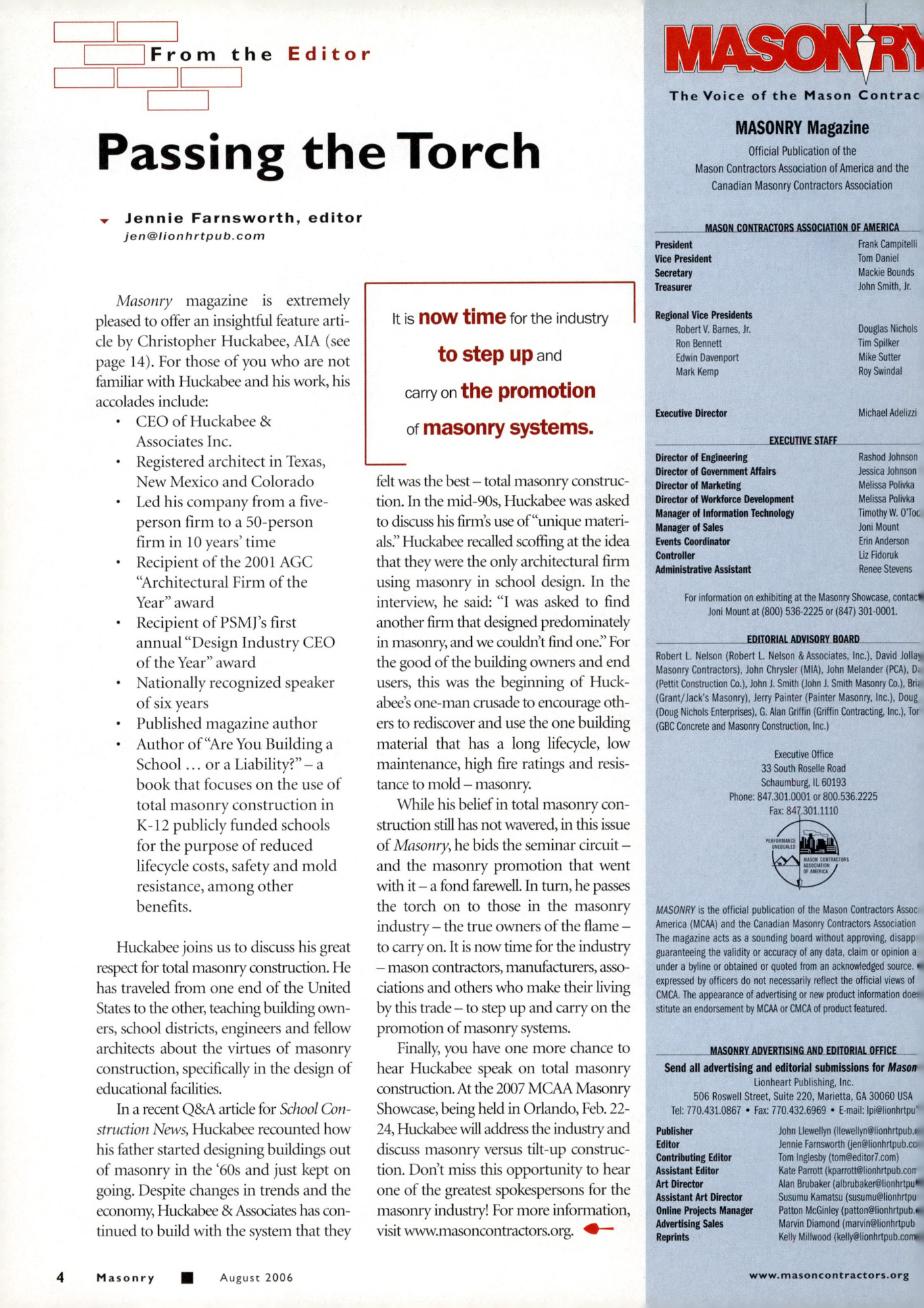 Masonry Magazine August 2006 Page. 6