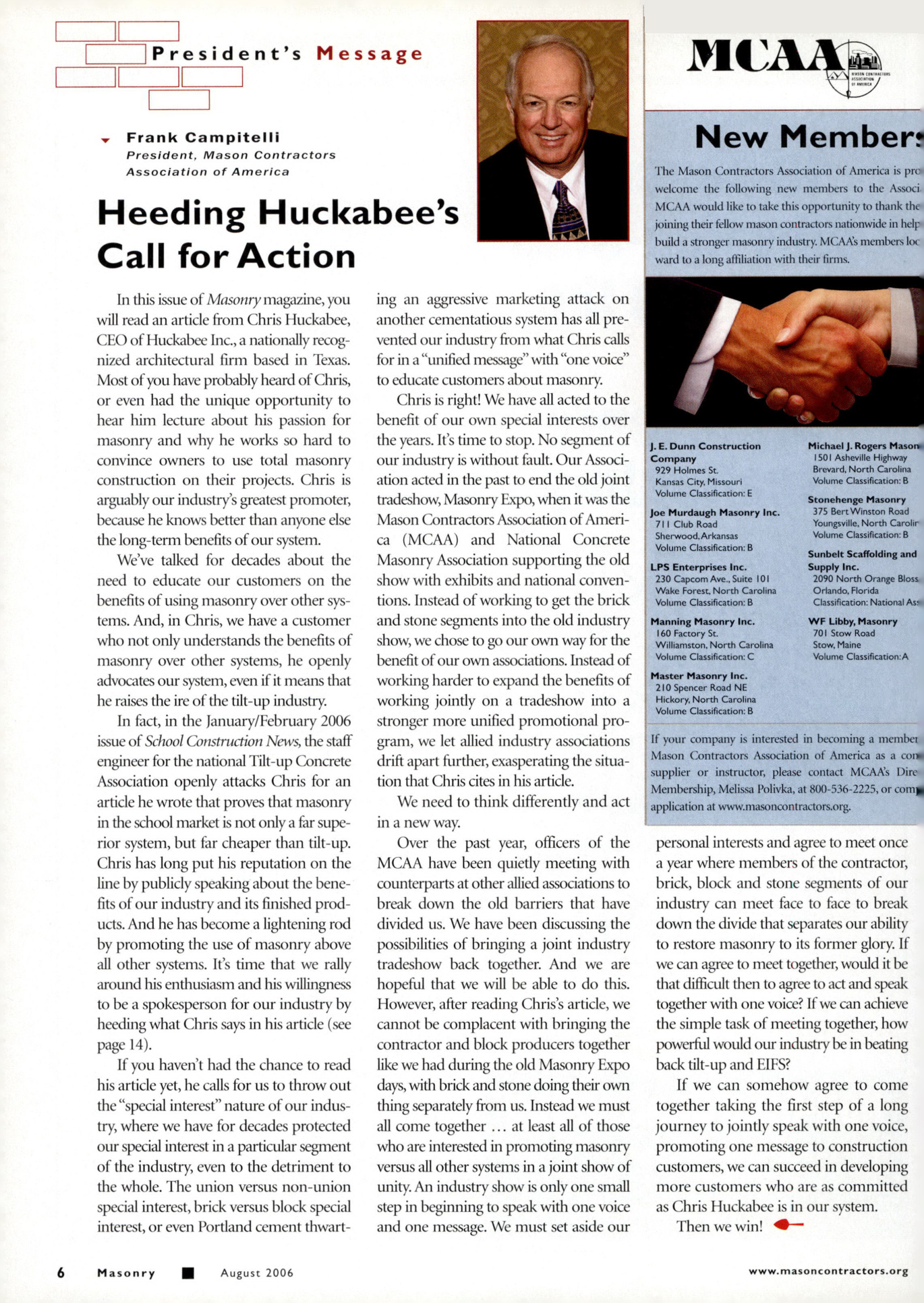 Masonry Magazine August 2006 Page. 8