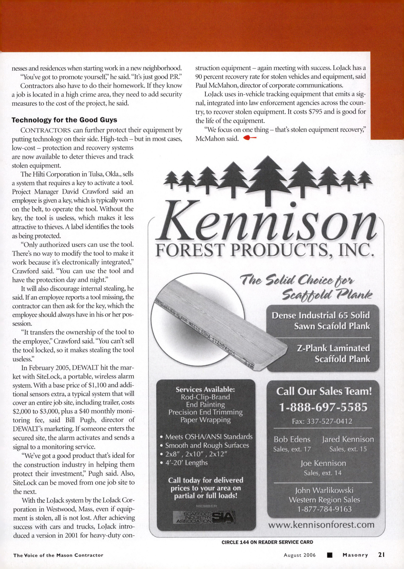 Masonry Magazine August 2006 Page. 23