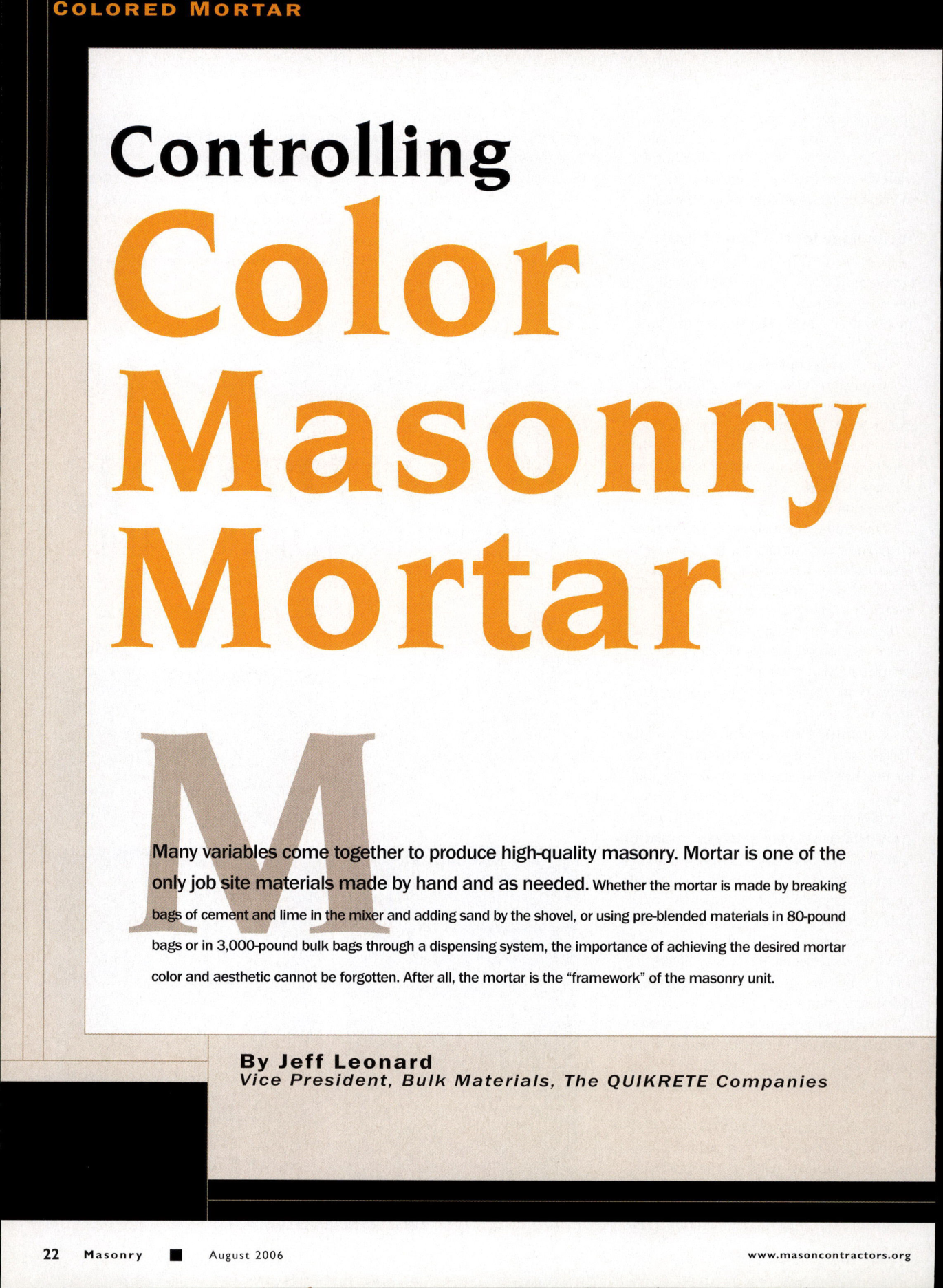 Masonry Magazine August 2006 Page. 24