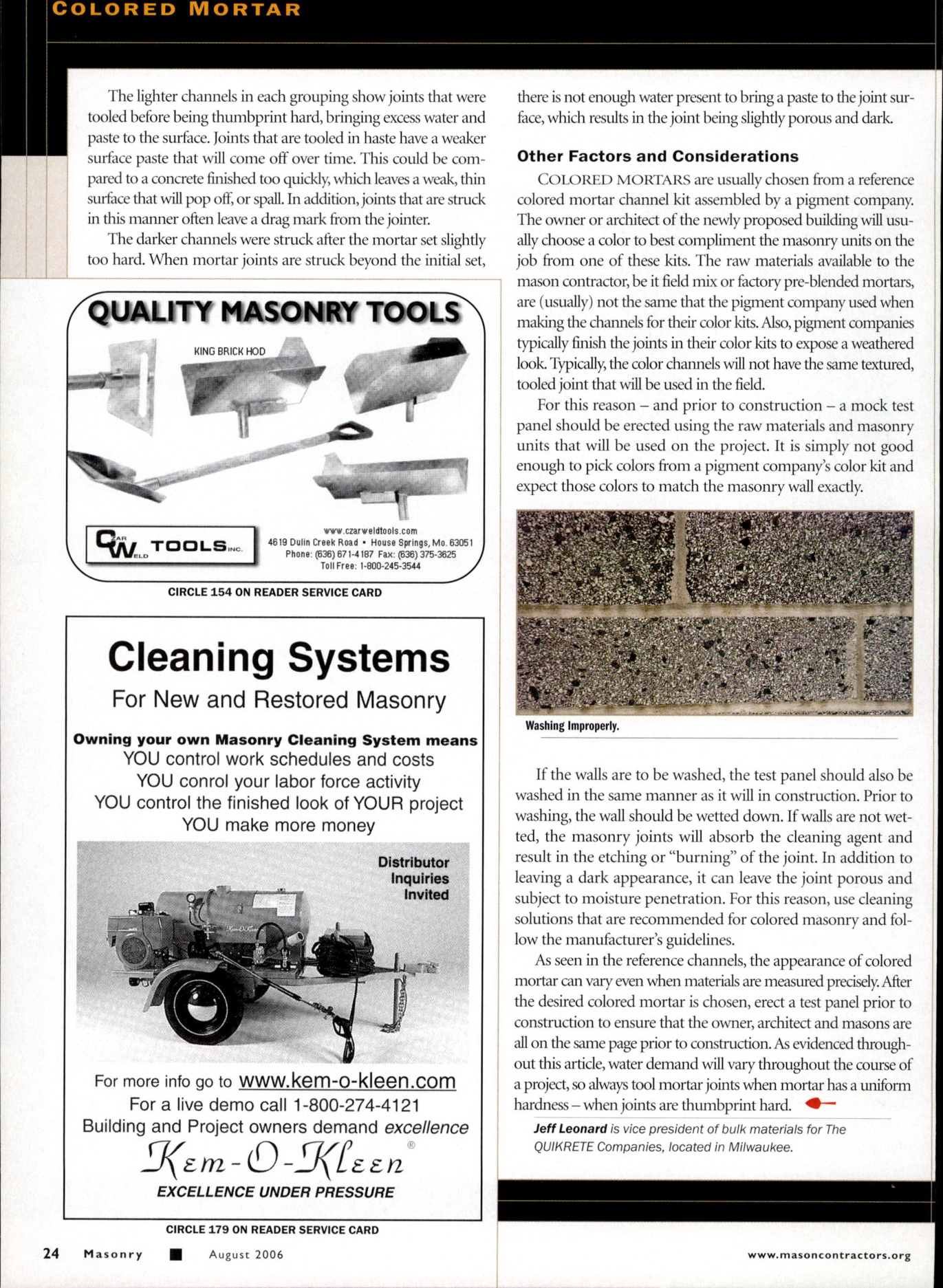 Masonry Magazine August 2006 Page. 26