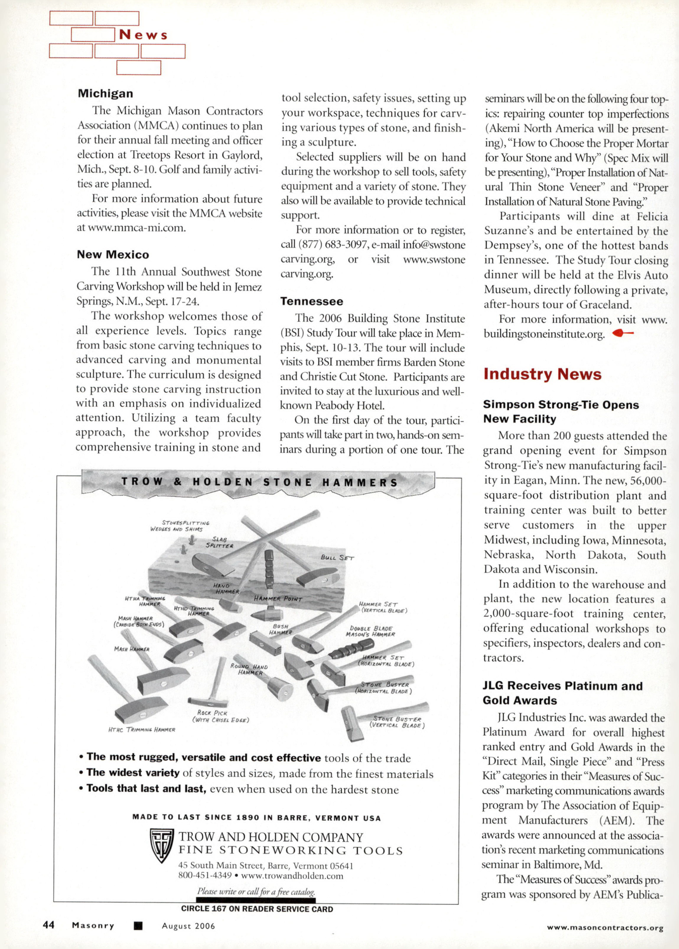 Masonry Magazine August 2006 Page. 46