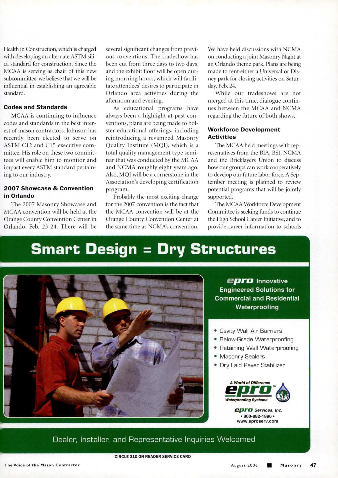 Masonry Magazine August 2006 Page. 49