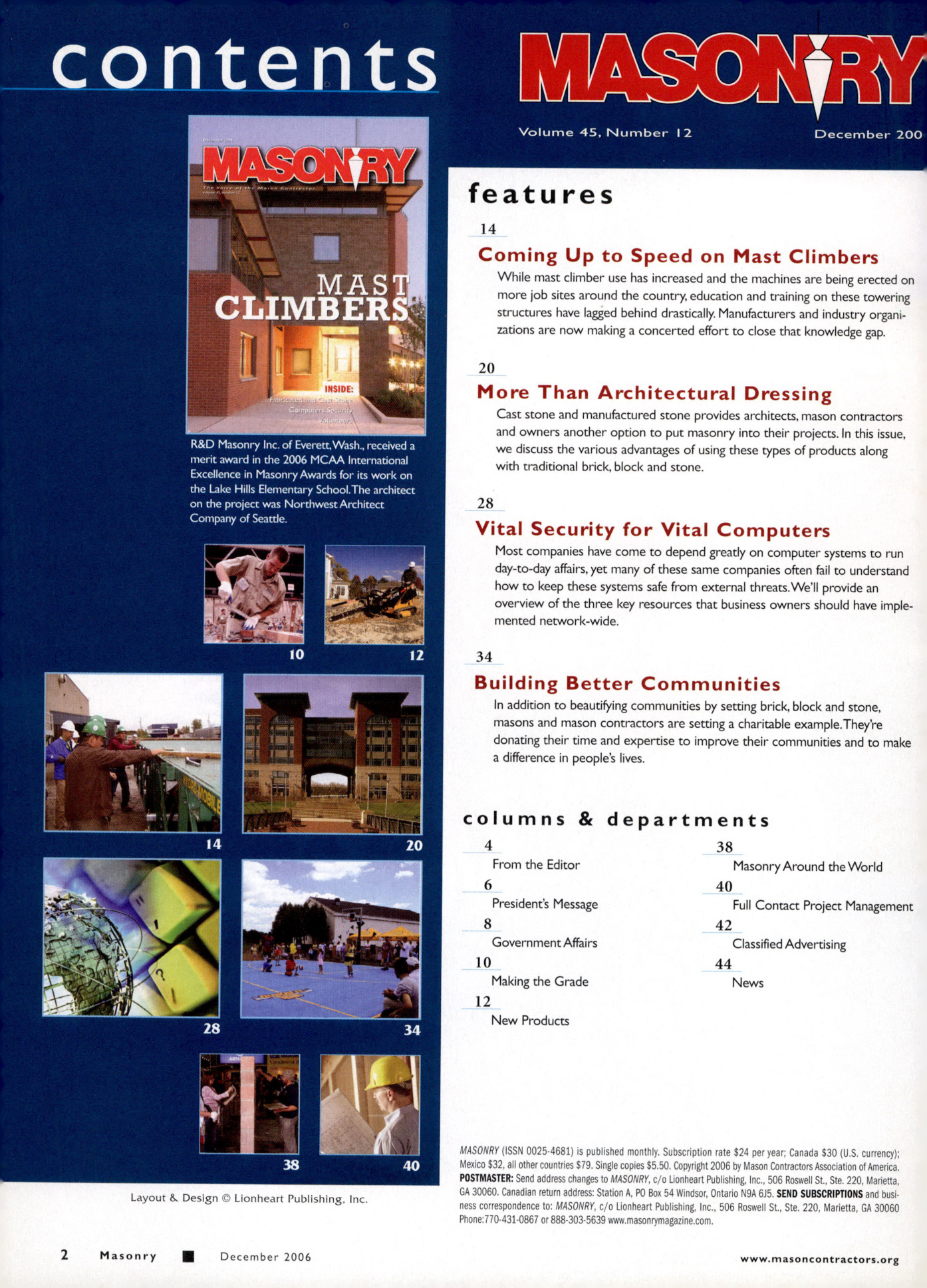 Masonry Magazine December 2006 Page. 4