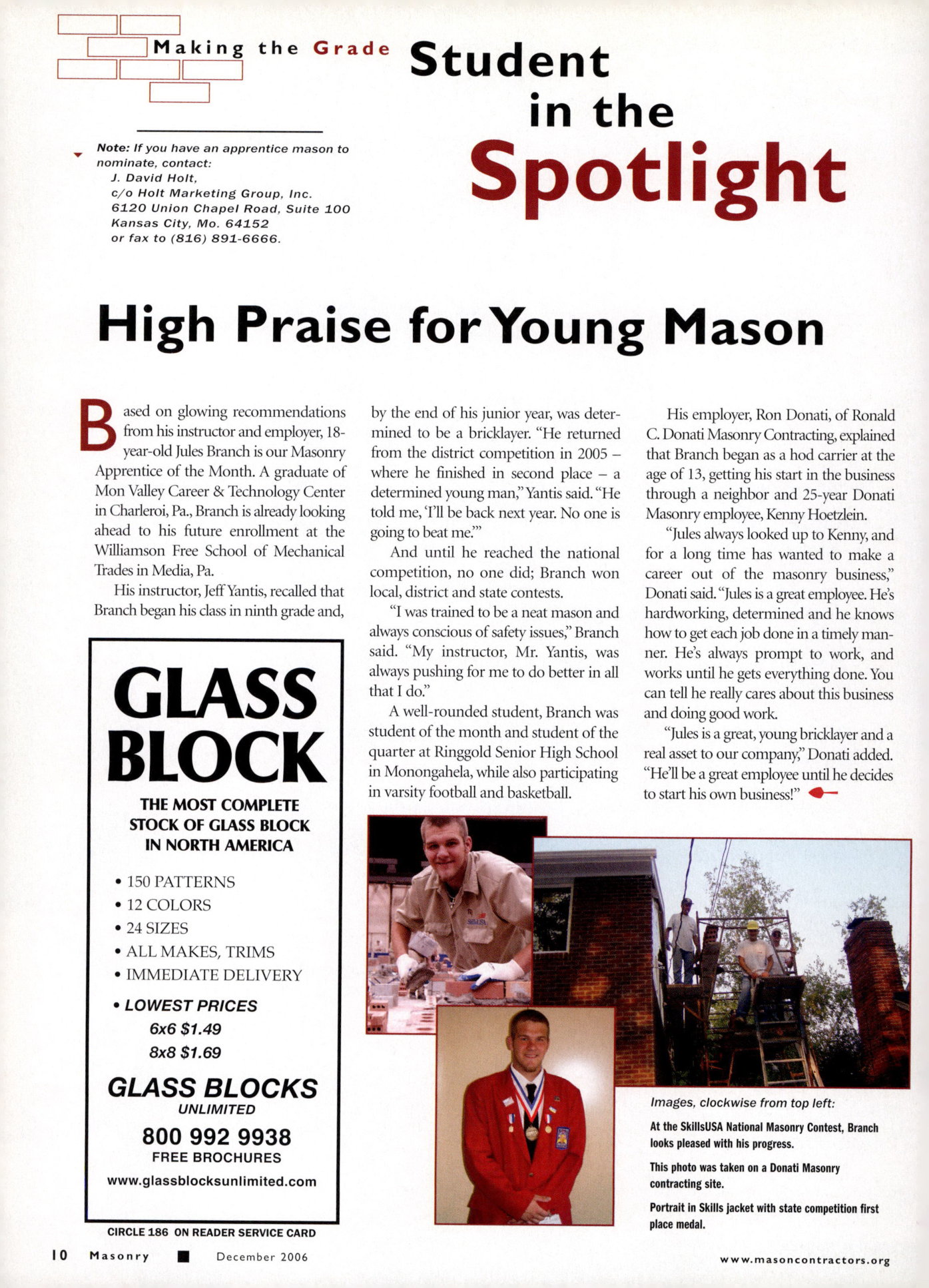 Masonry Magazine December 2006 Page. 12