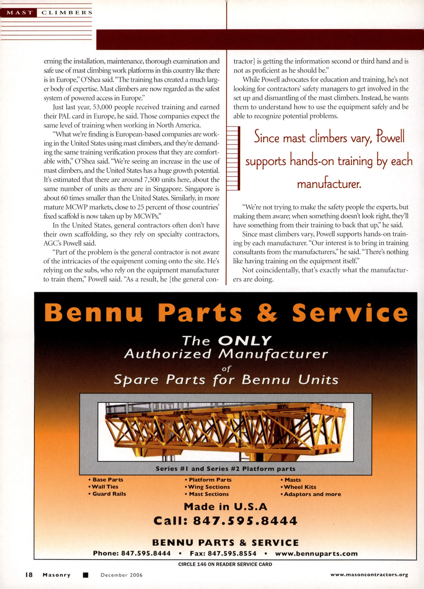 Masonry Magazine December 2006 Page. 20