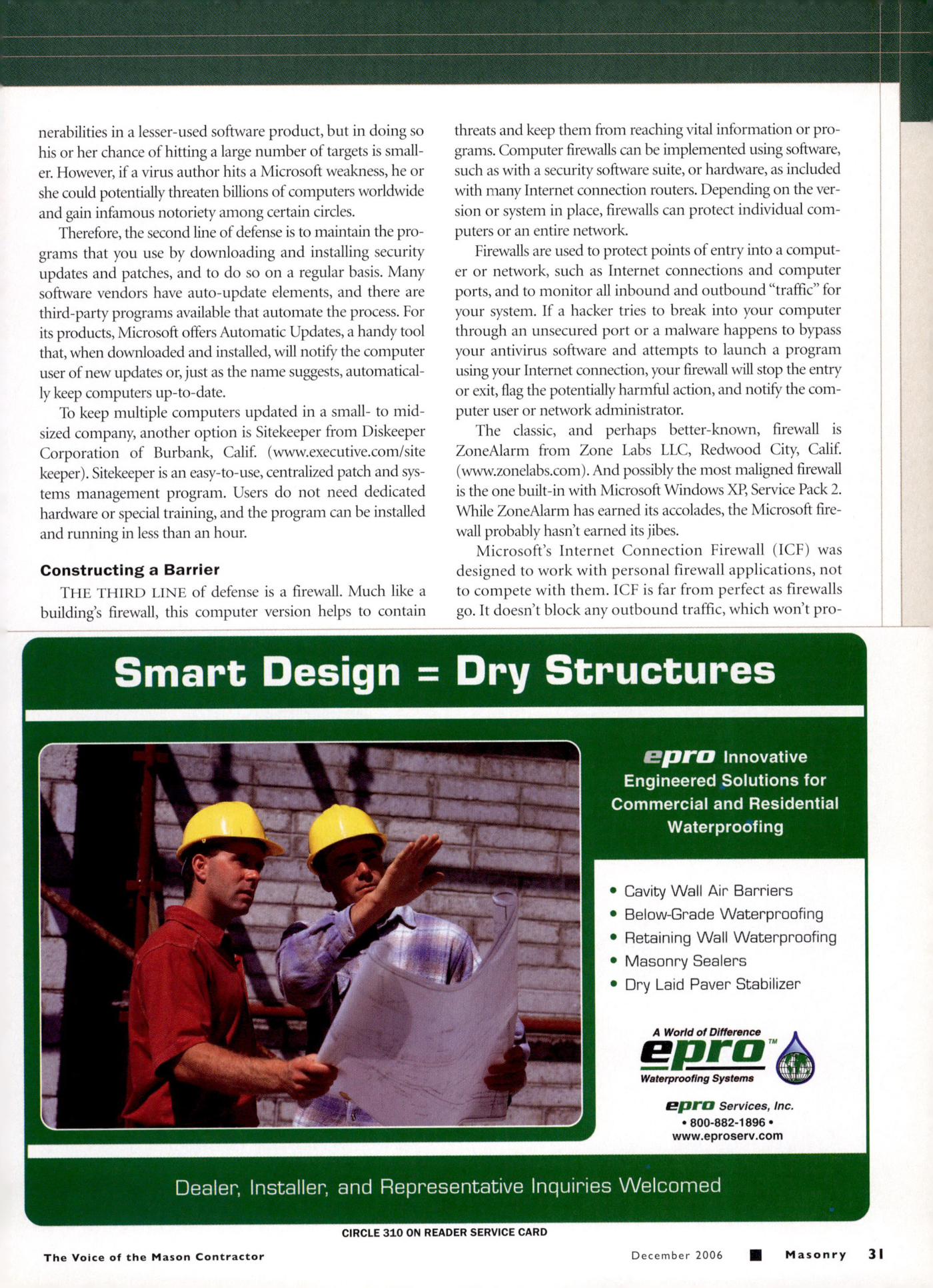 Masonry Magazine December 2006 Page. 33