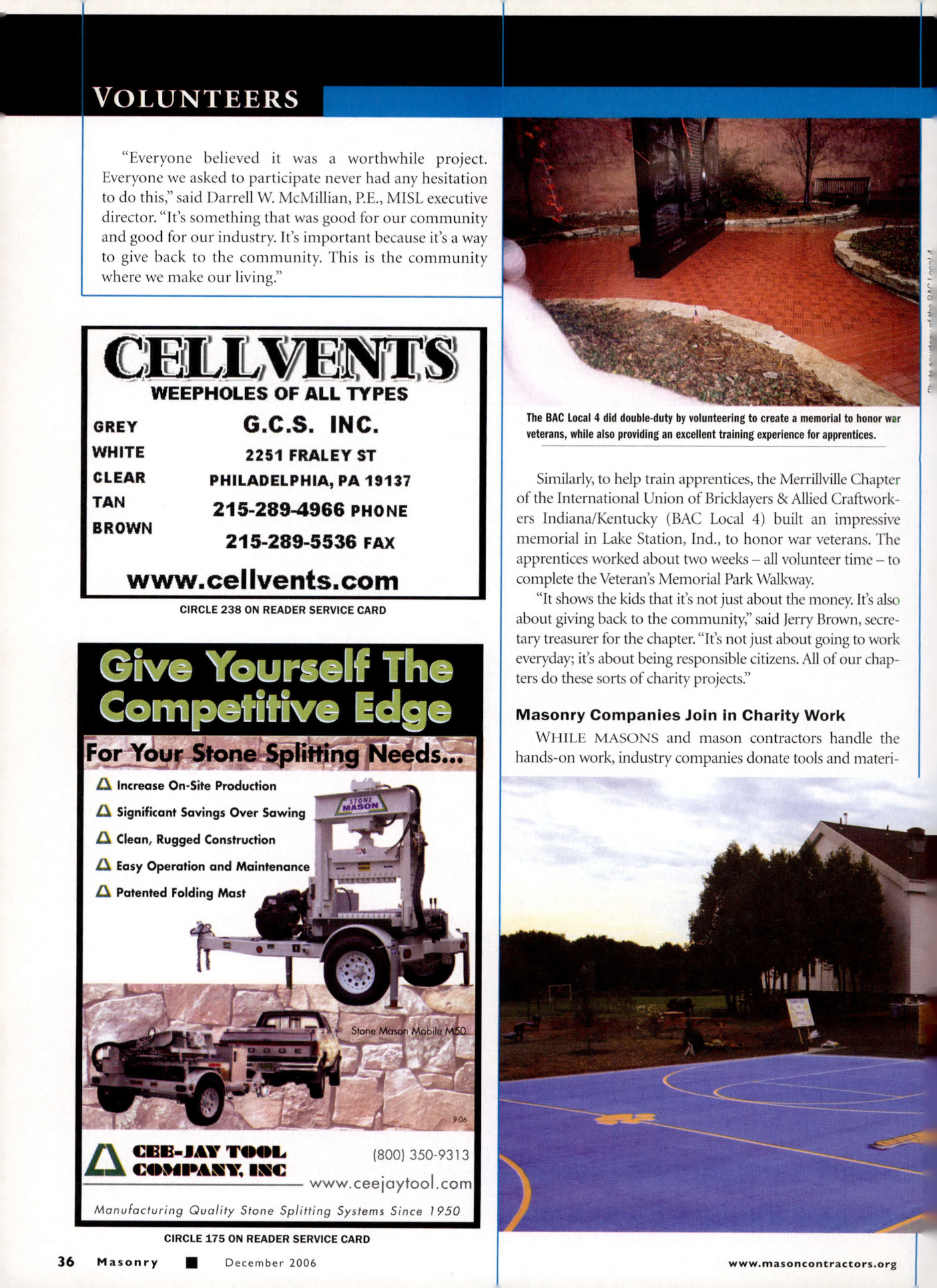 Masonry Magazine December 2006 Page. 38