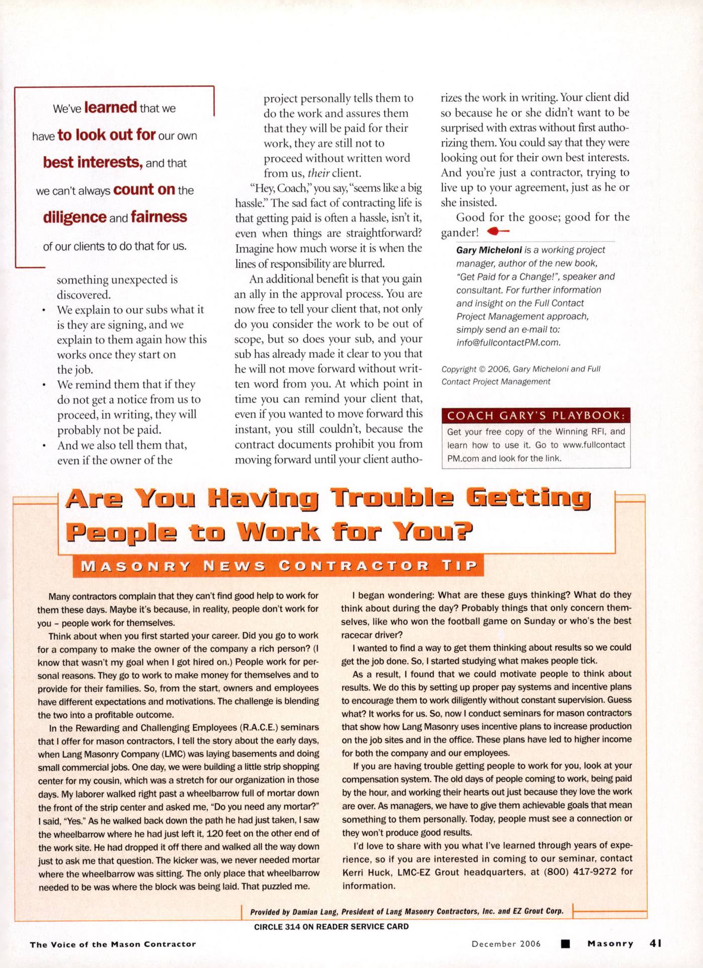 Masonry Magazine December 2006 Page. 43