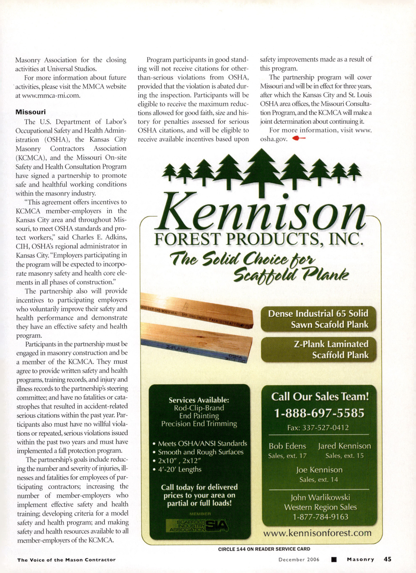Masonry Magazine December 2006 Page. 47