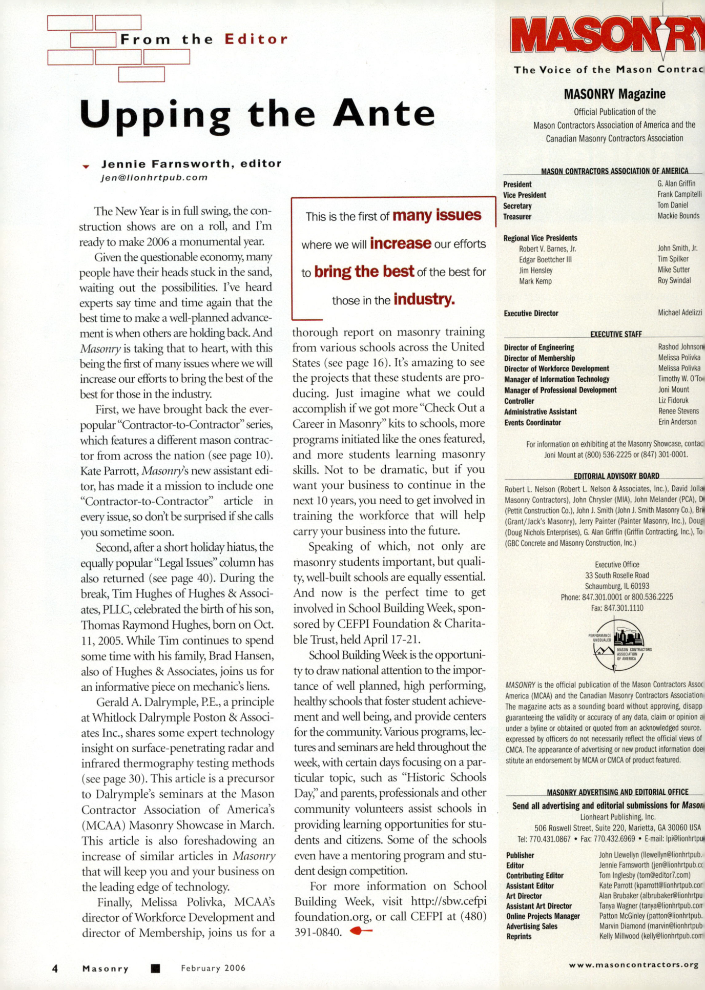 Masonry Magazine February 2006 Page. 6