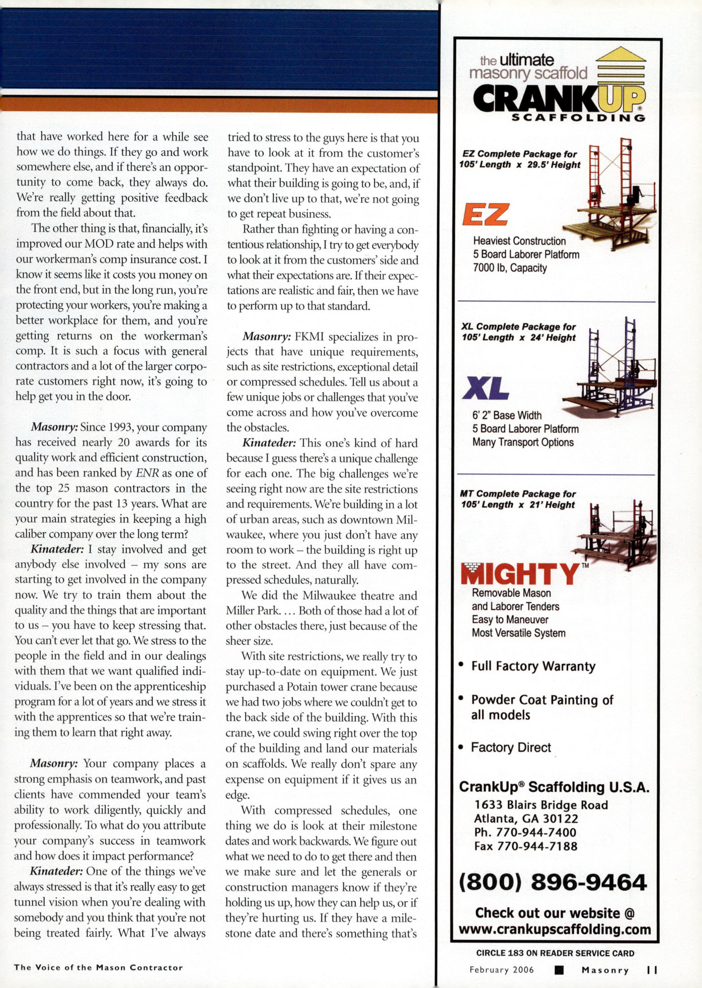Masonry Magazine February 2006 Page. 13