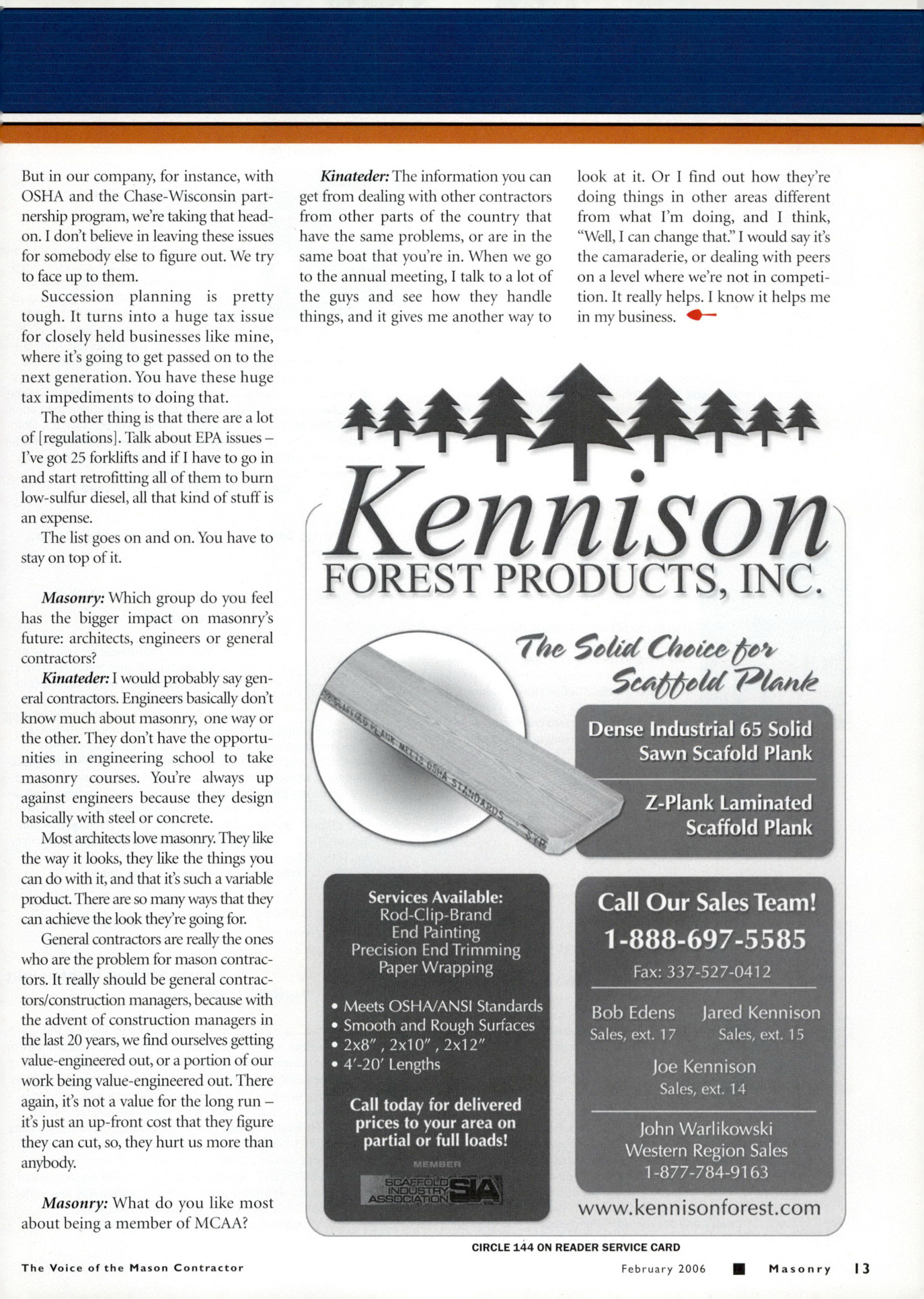Masonry Magazine February 2006 Page. 15