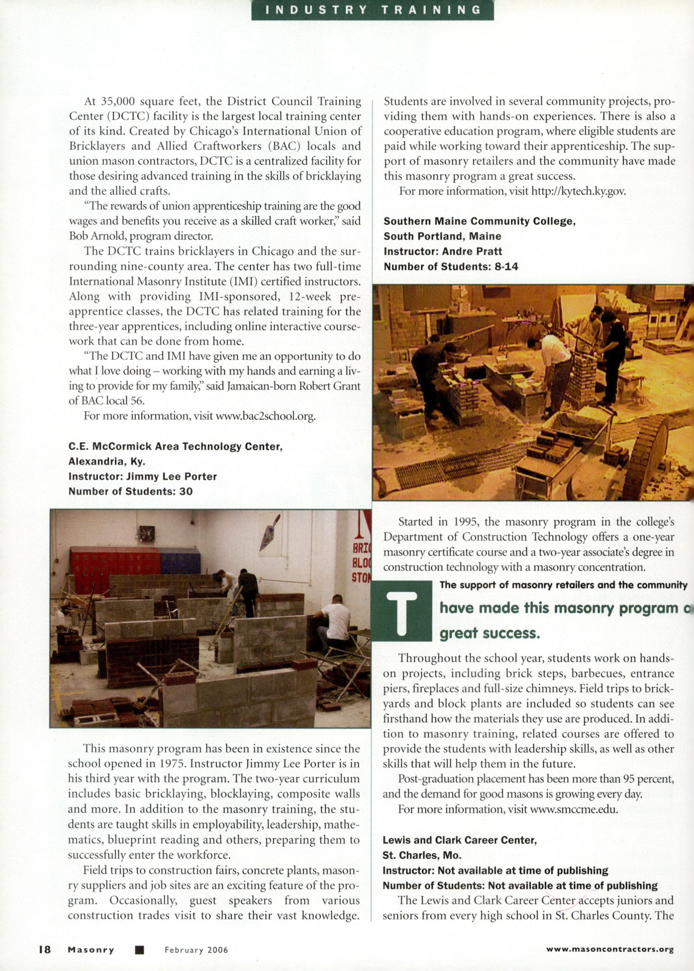 Masonry Magazine February 2006 Page. 20
