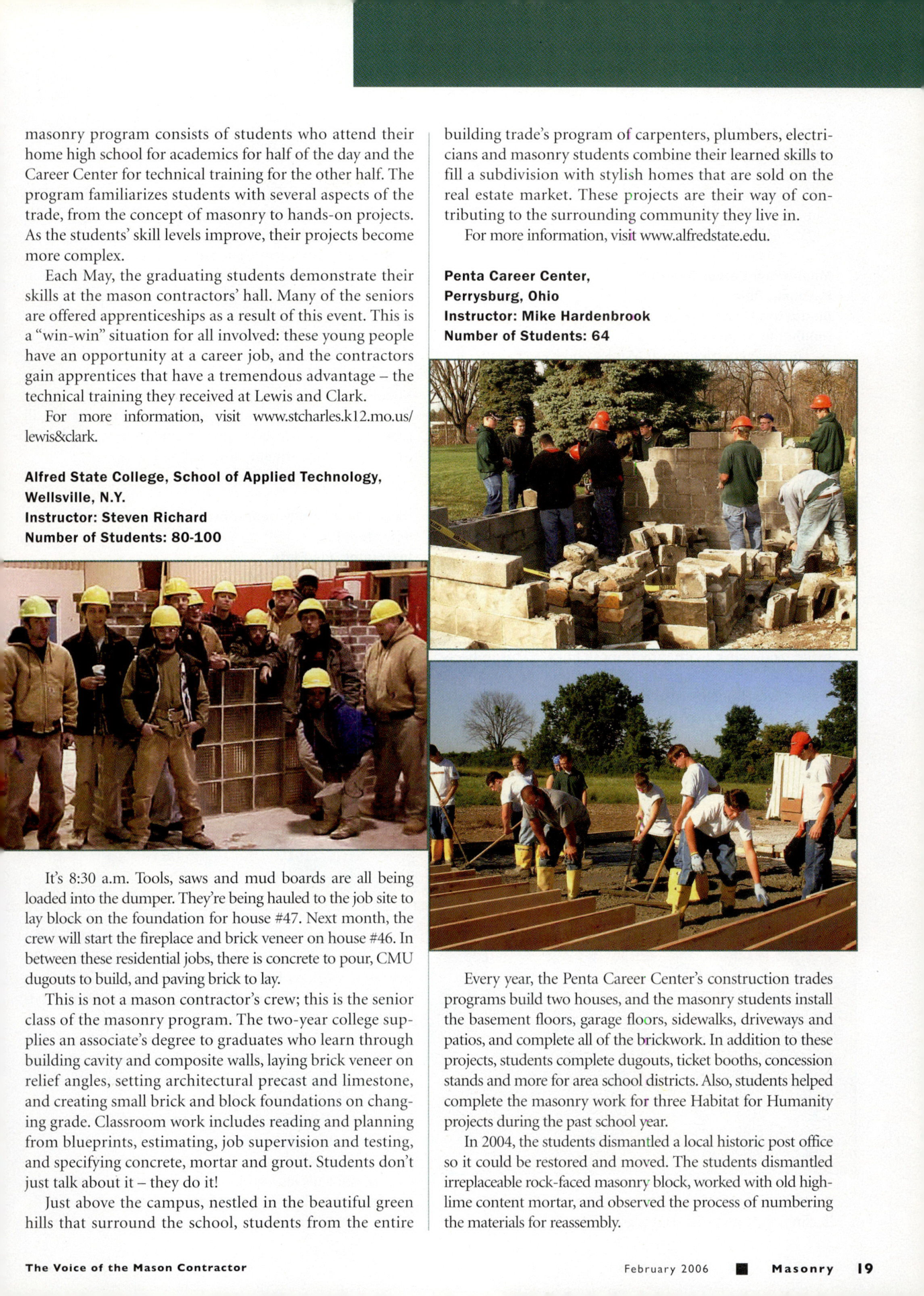 Masonry Magazine February 2006 Page. 21