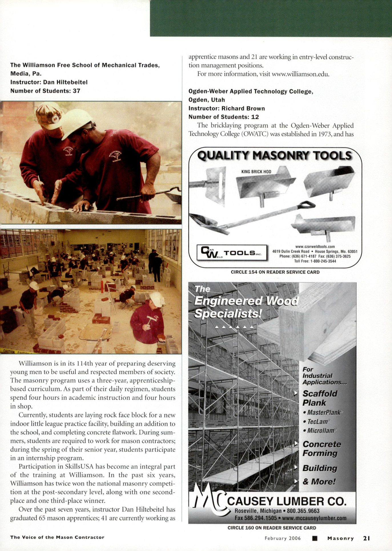 Masonry Magazine February 2006 Page. 23